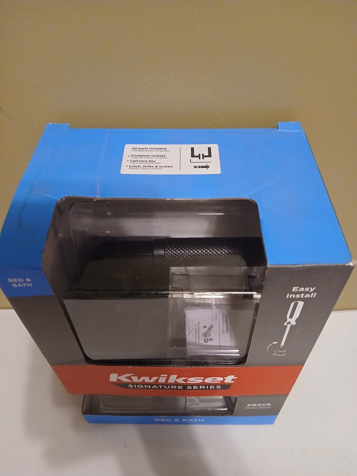 NEW Kwikset Prava Privacy Bed/ Bath Door Handle Matte Black 97301-042 NEW