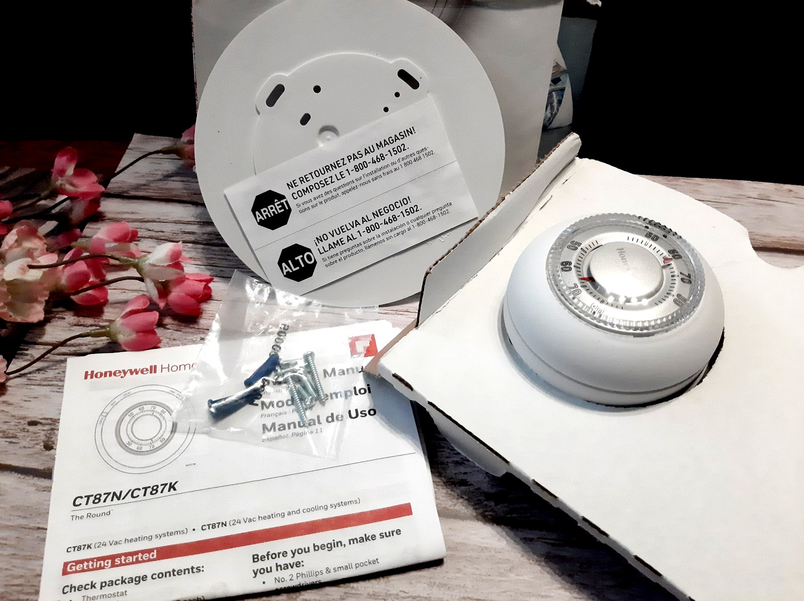 Honeywell Home CT87K Round Non Programmable Thermostat ~ NOB, For Parts