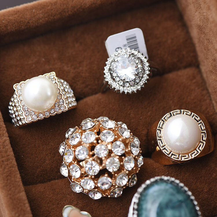 Wholesale 5-100pcs Rings Mixed Rings Bulk Finger Gemstones Crystal Jewelry Lot