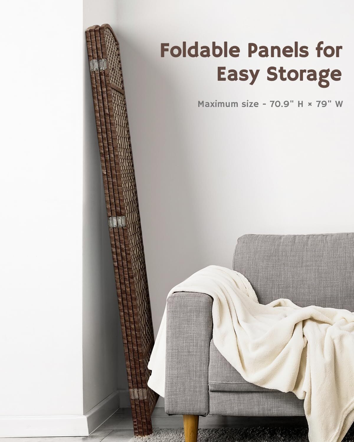 4/6/8 Panels Room Divider Wall for Room Separation Folding Privacy Screen