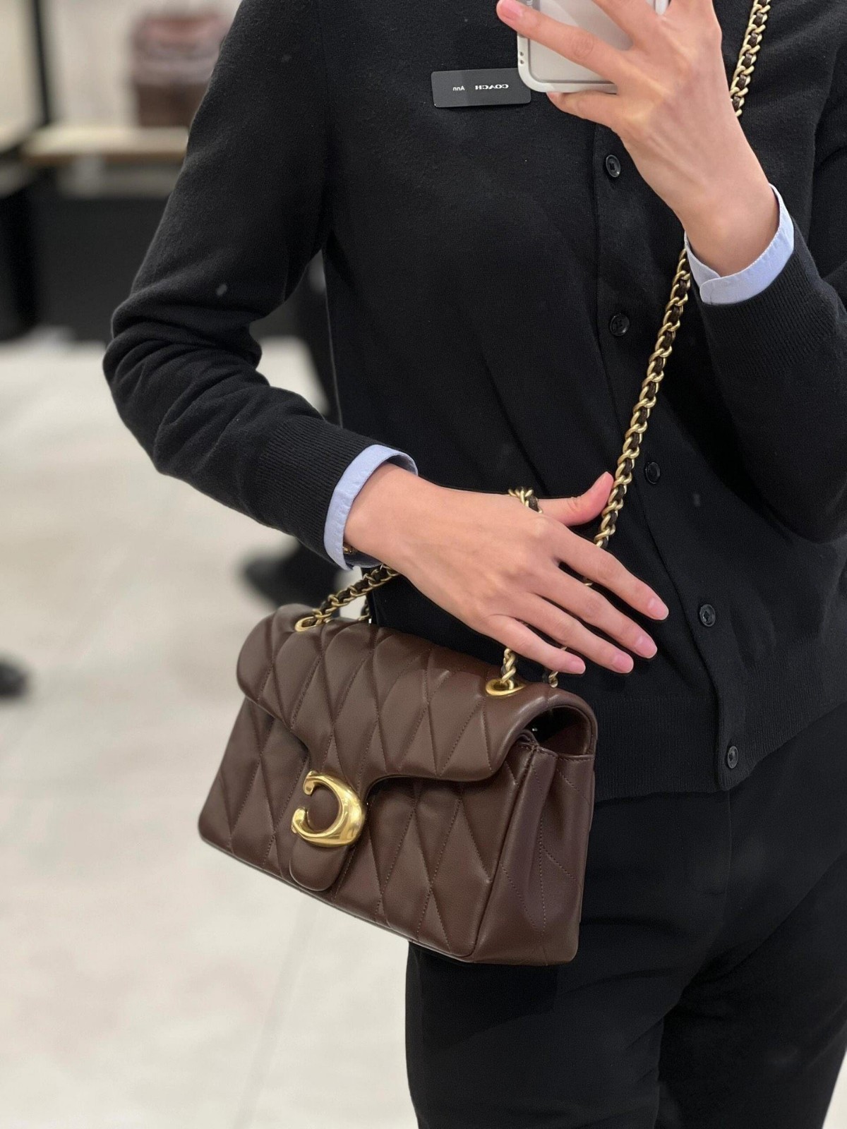 COACH Tabby 26 Quilted Shoulder Bag Leather Maple CP150