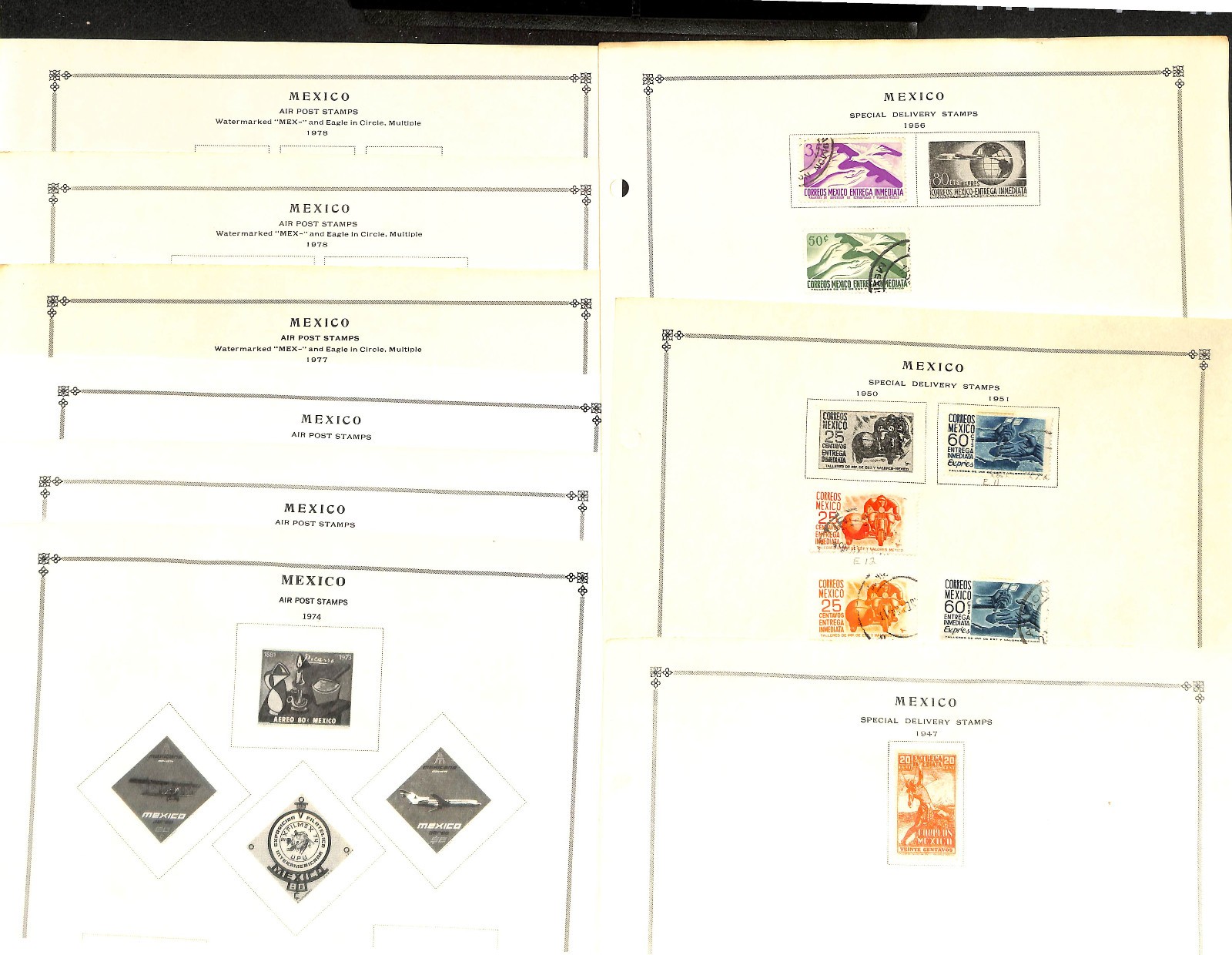 Mexico Stamp Collection on 60 Scott International Pages, 1856-1978 (BE)