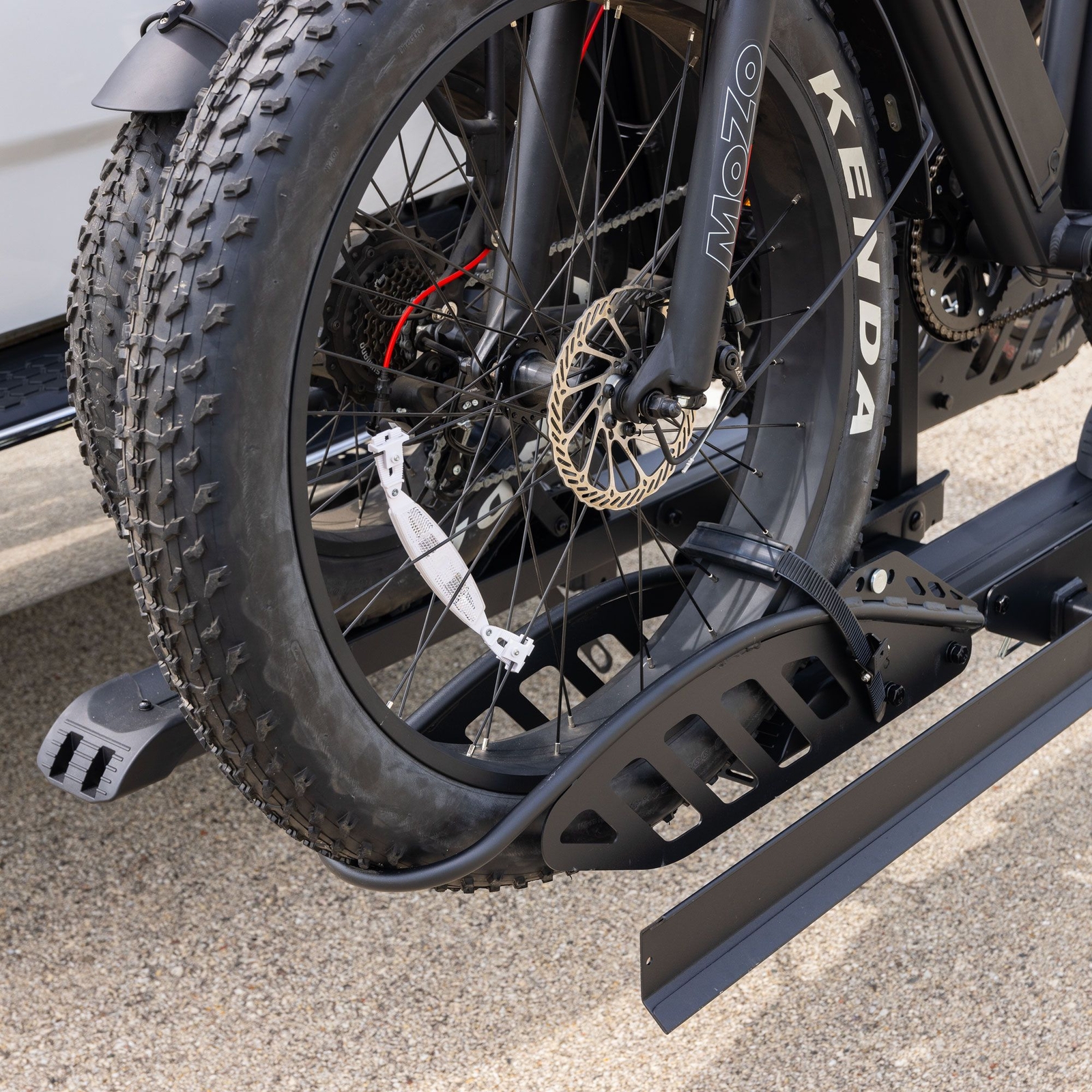 Elevate Outdoor Hitch-Mounted Platform Rack w/Ramp for Ebikes & Fat Tire Bikes