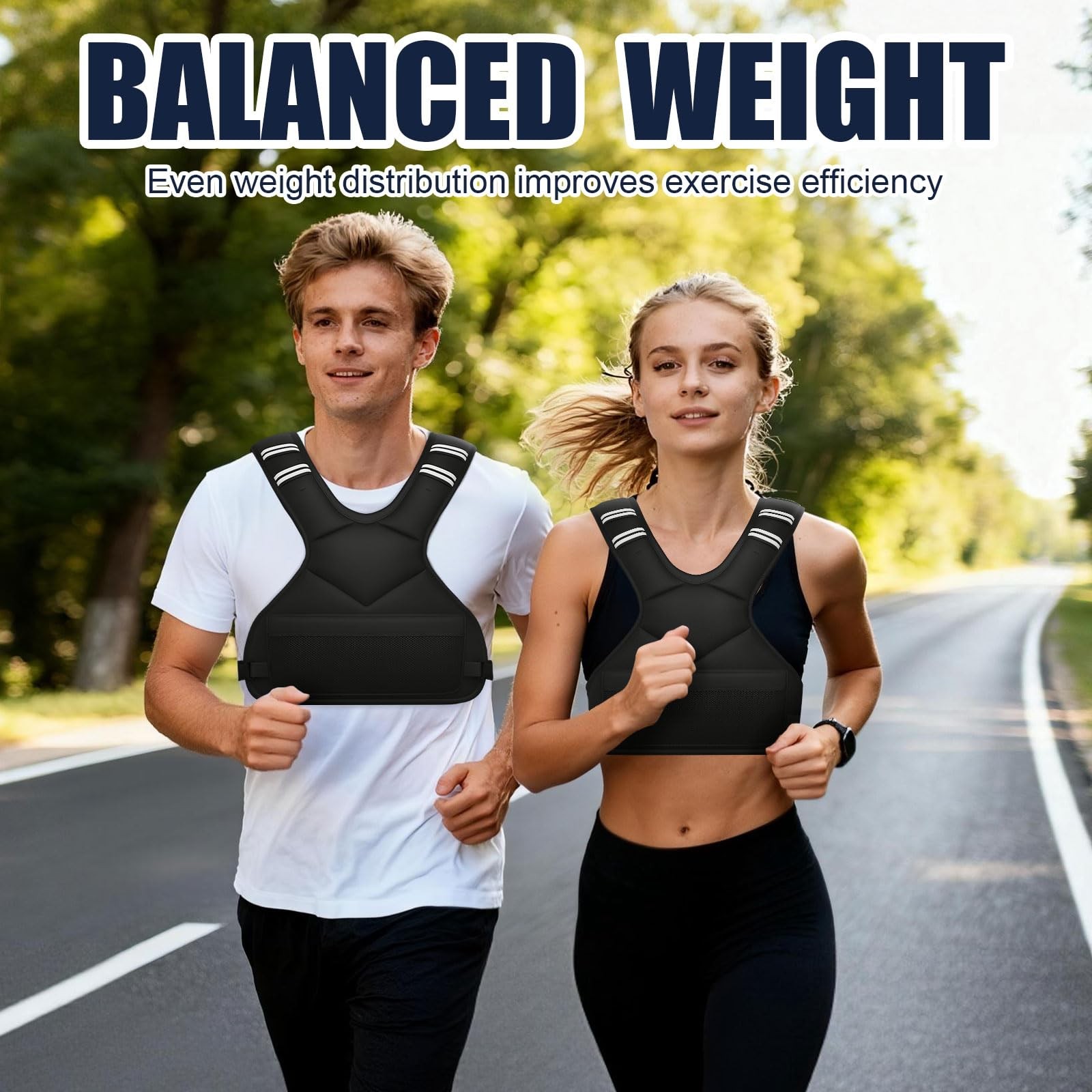 Adjustable Weighted Vest with Reflective Strip Fitness Training