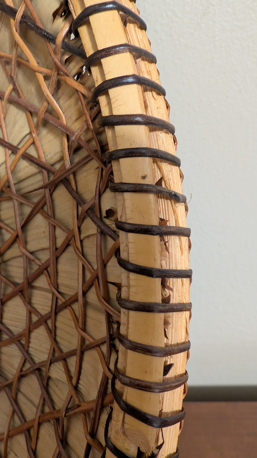 Vintage Filipino Salakot Woven Rattan and Coconut Fiber Sun Hat 15” Diameter