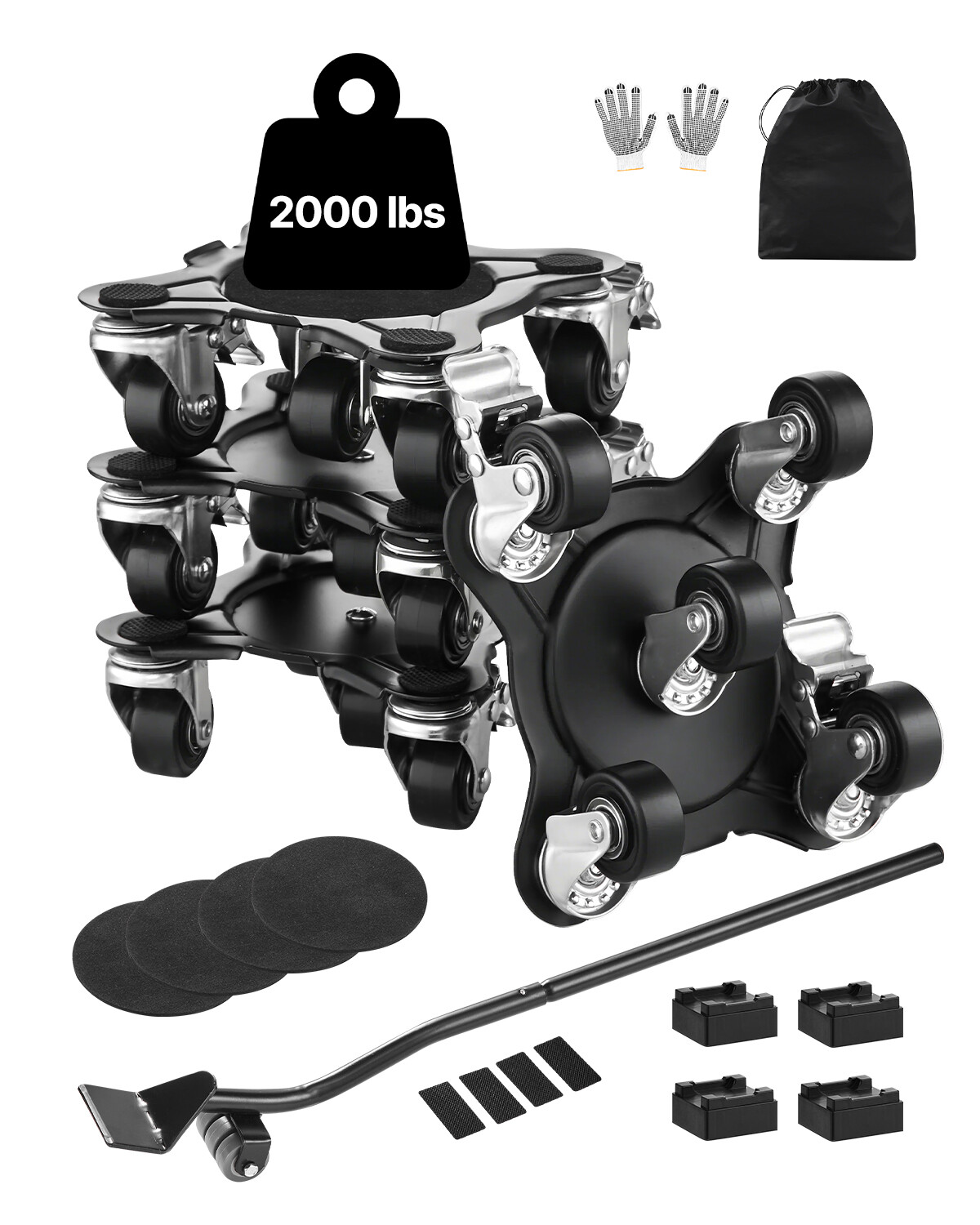 Furniture Dolly Heavy Duty Furniture Mover with 5 Wheels 1200 lbs Capacity