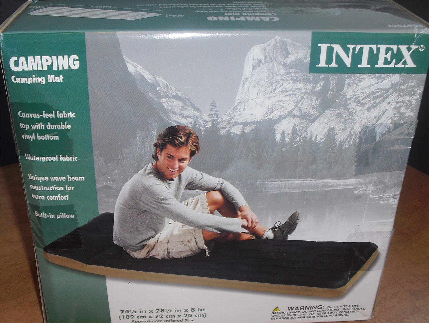 Single Camping Mat AIRBED Inflatable Mattress - Waterproof Canvas feel fabric