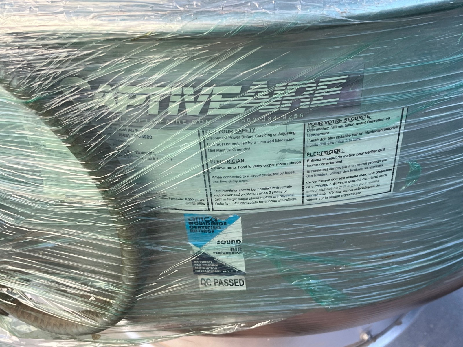 Captive-Aire DU85HFA Commercial Upblast Exhaust Fan 115V