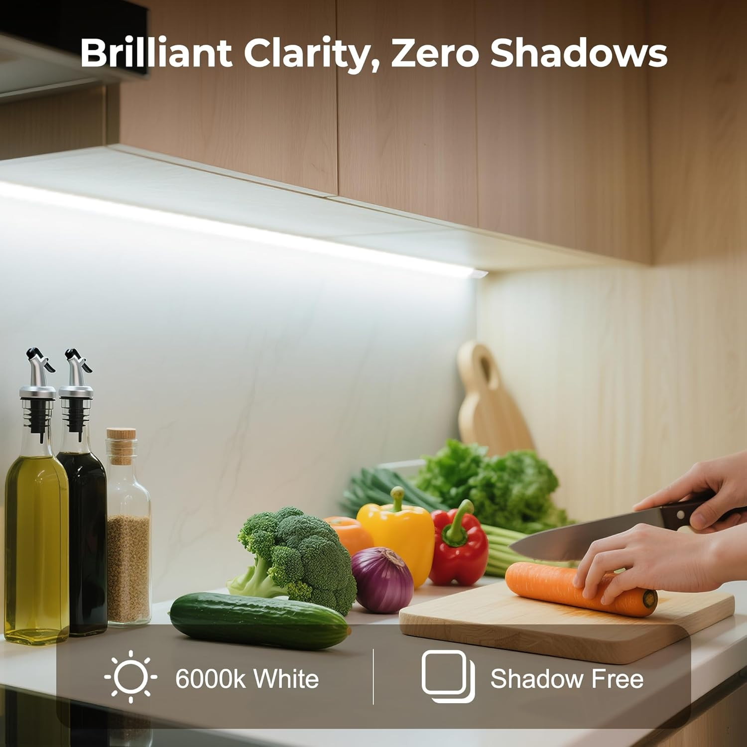 Hardwired under Cabinet Lighting for Kitchen,24Inch 6000K White Wired Undercount