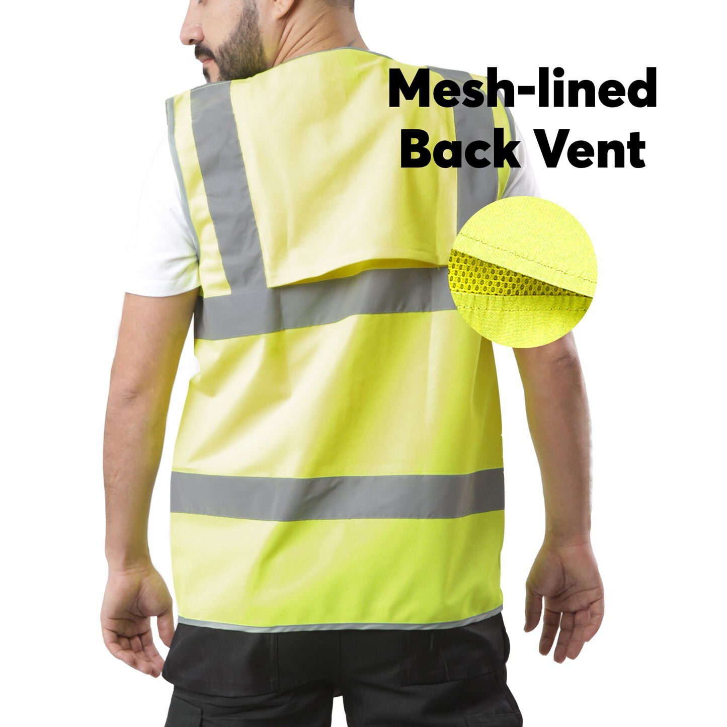 Pack of 10 Custom Hi-Vis Safety Vests – Full-Color Personalized Print