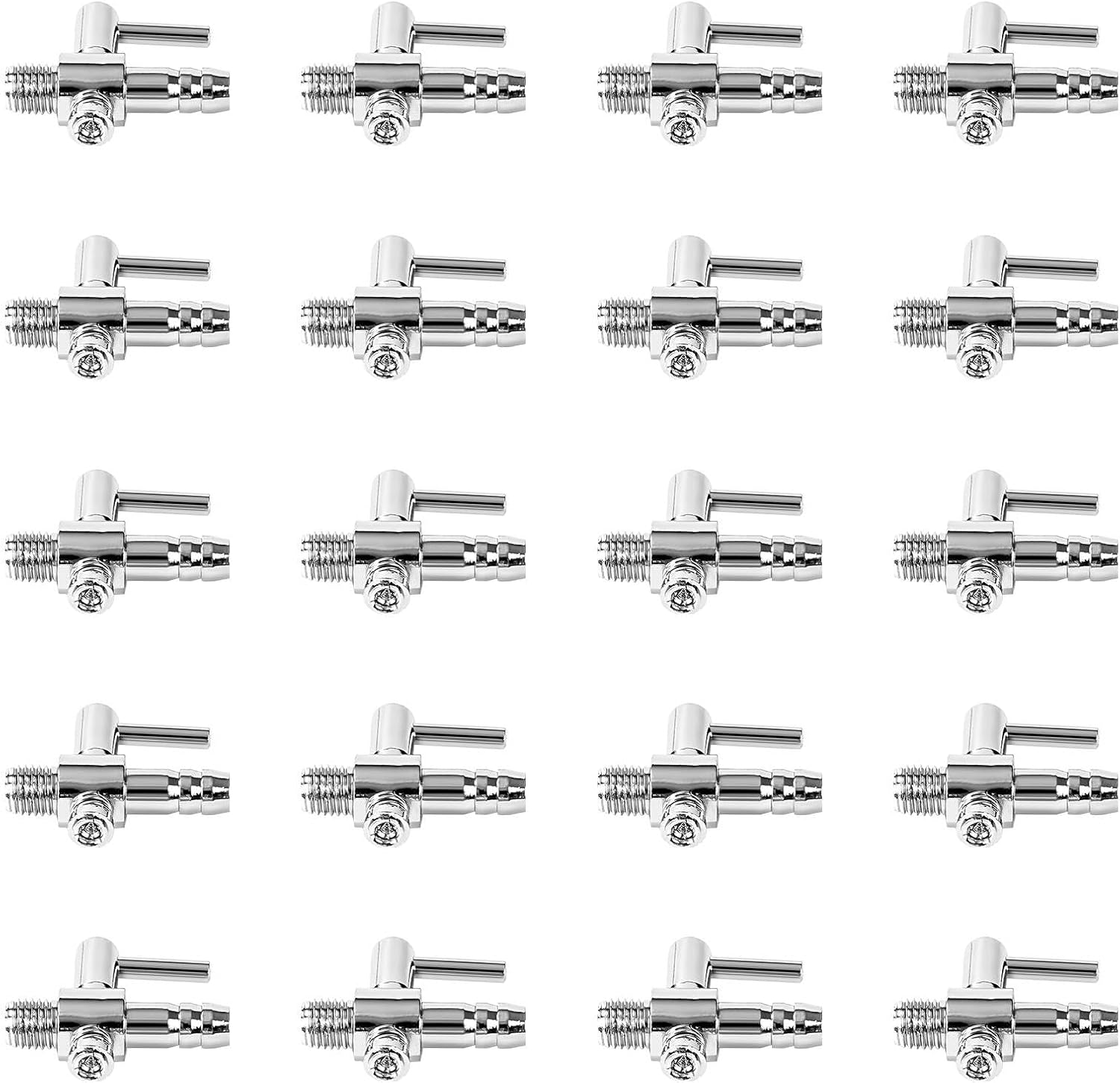 AQUANEAT Aquarium Metal Gang Valves, Air Flow Control Valves, 1 Way Thread Valve