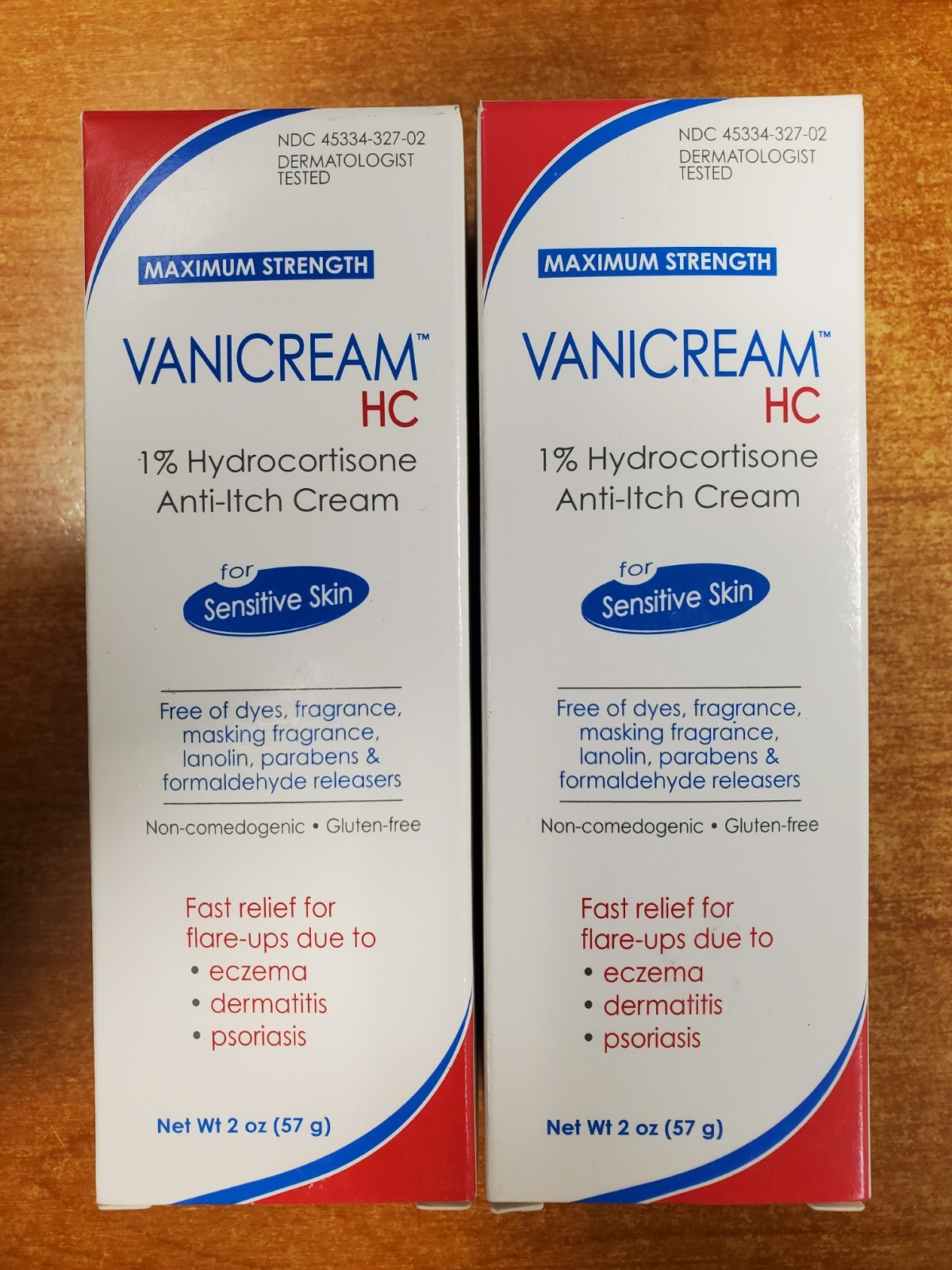 2 Pk: Vanicream HC 1 % Hydrocortisone Cream Sensitive Skin (Exp 8/31/26) 7028