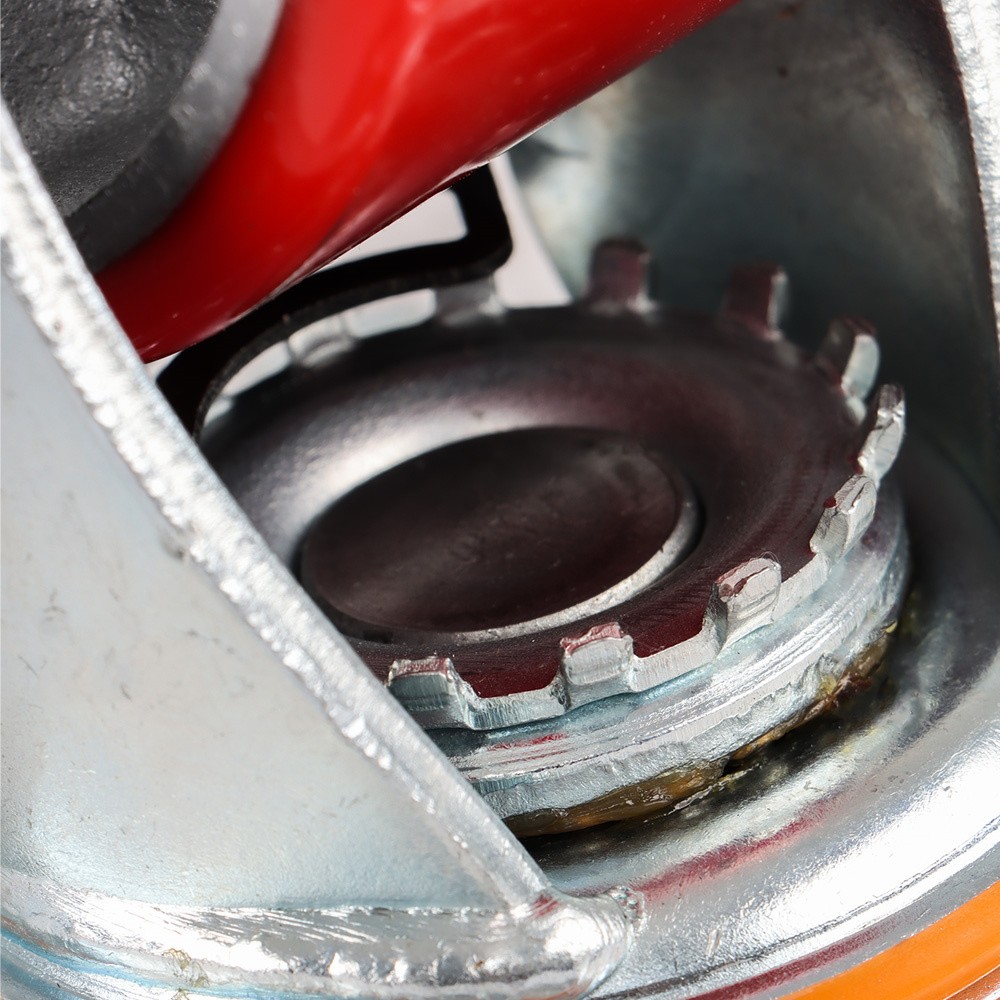 4 Pack 6 Inch Heavy Duty Red Caster Wheels Swivel Plate Total Lock Brake