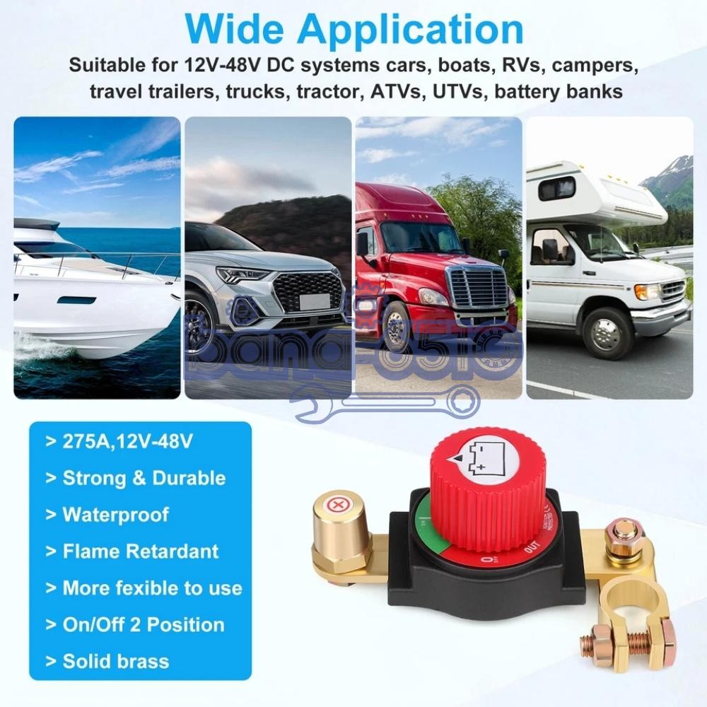 12V-48V Battery Power Cut Master Switch Disconnect Isolator On-Off Marine Car RV