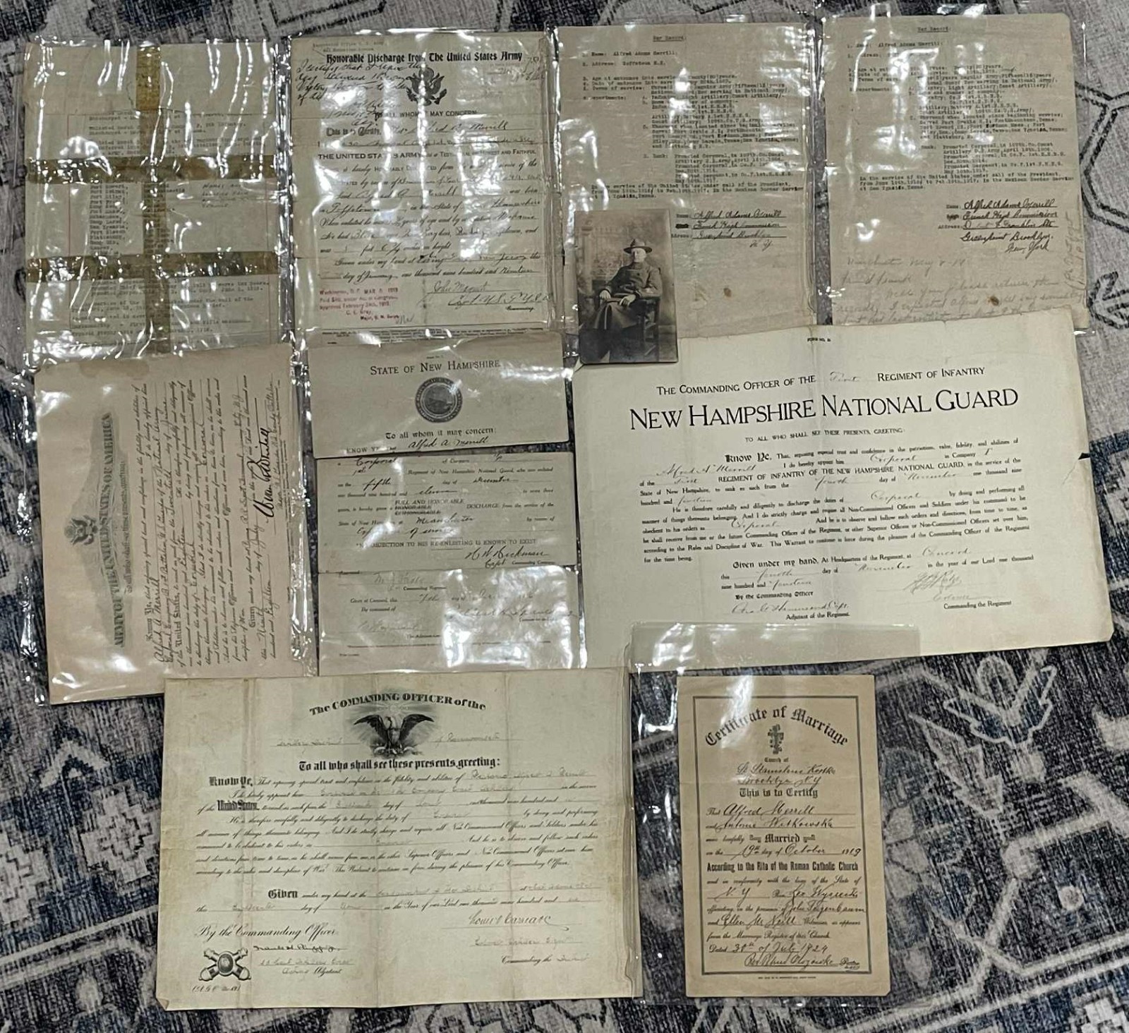 WW1 WWI Army Military NHNG AEF Mexican Border Service Document & Photo Grouping