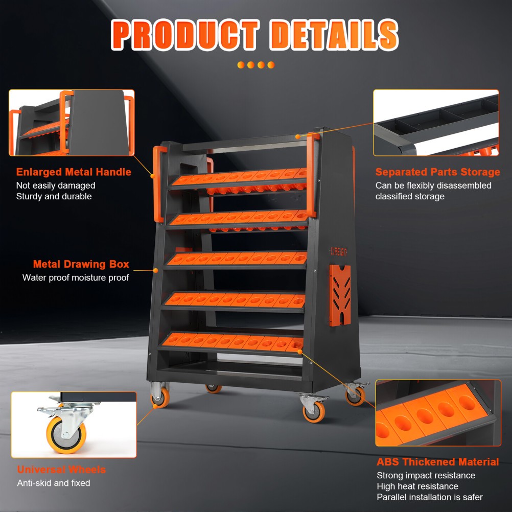 CNC Tool Storage Racks Movable can be Install CAT40-100CAP strong load-bearing