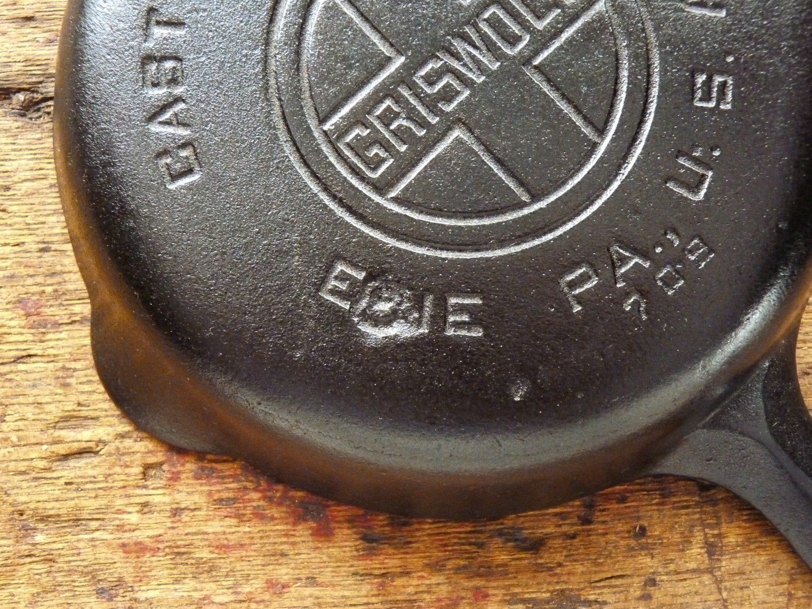 Vintage GRISWOLD Cast Iron SKILLET Frying Pan # 3 LARGE BLOCK LOGO - Ironspoon