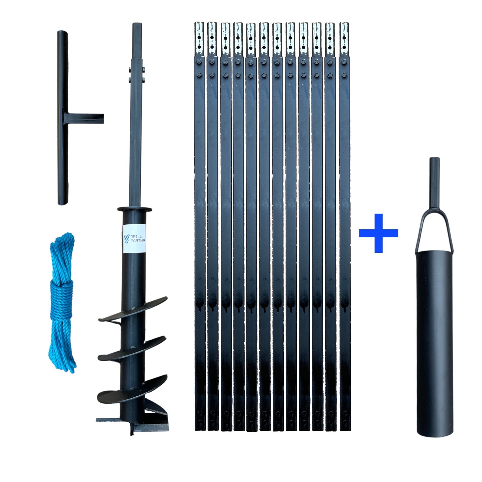 DRILLPARTNER Hand Auger Water Well Earth Drill Set 7 Inch New