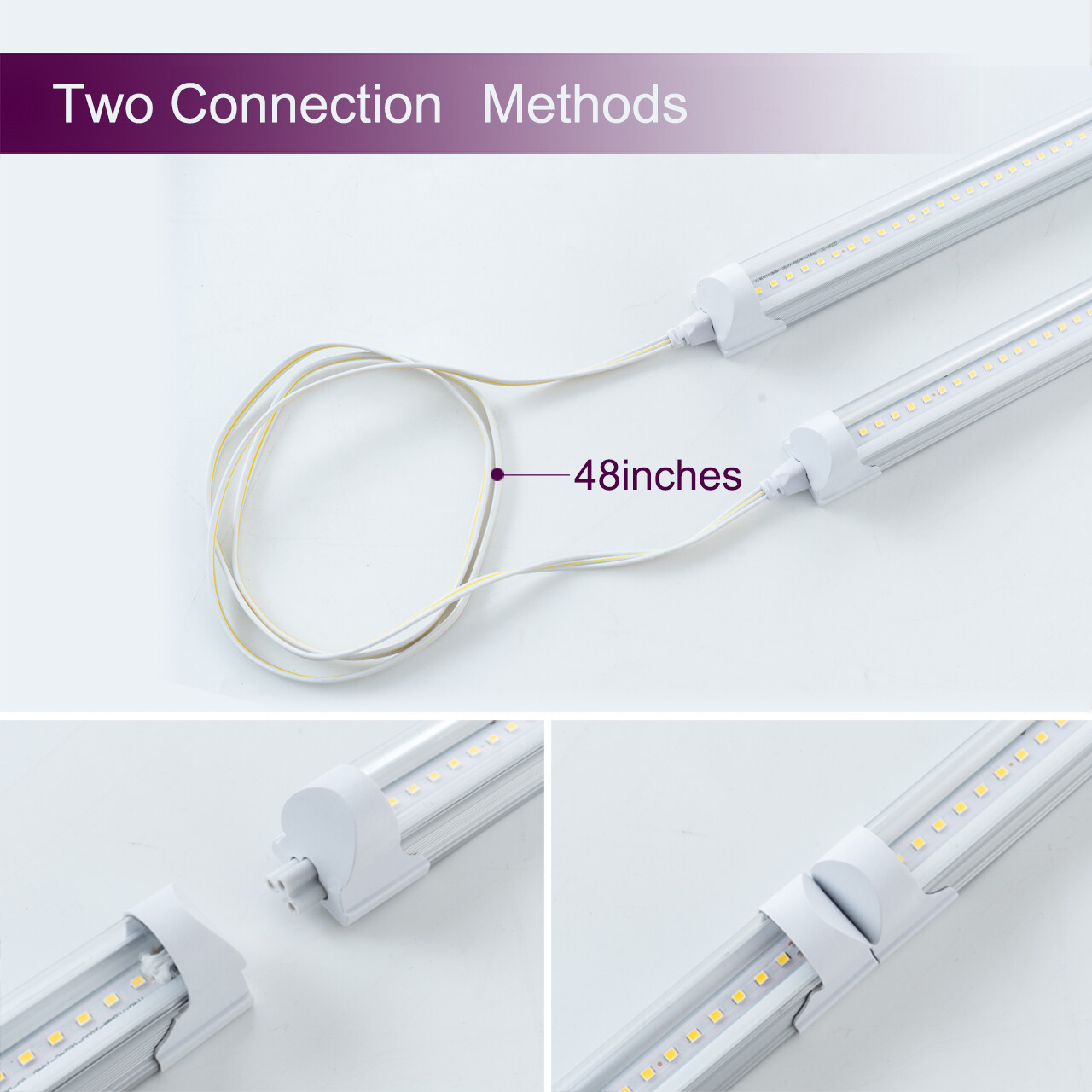 12 Pack T8 4FT LED Shop Light Linkable Ceiling Tube Fixture 24W 6000K Clear