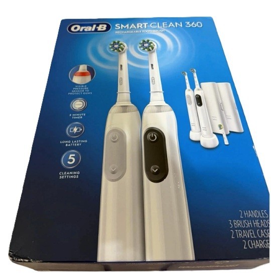 Oral-B Smart Clean 360 Rechargeable Toothbrush 2 3 Heads Travel Cases Chargers