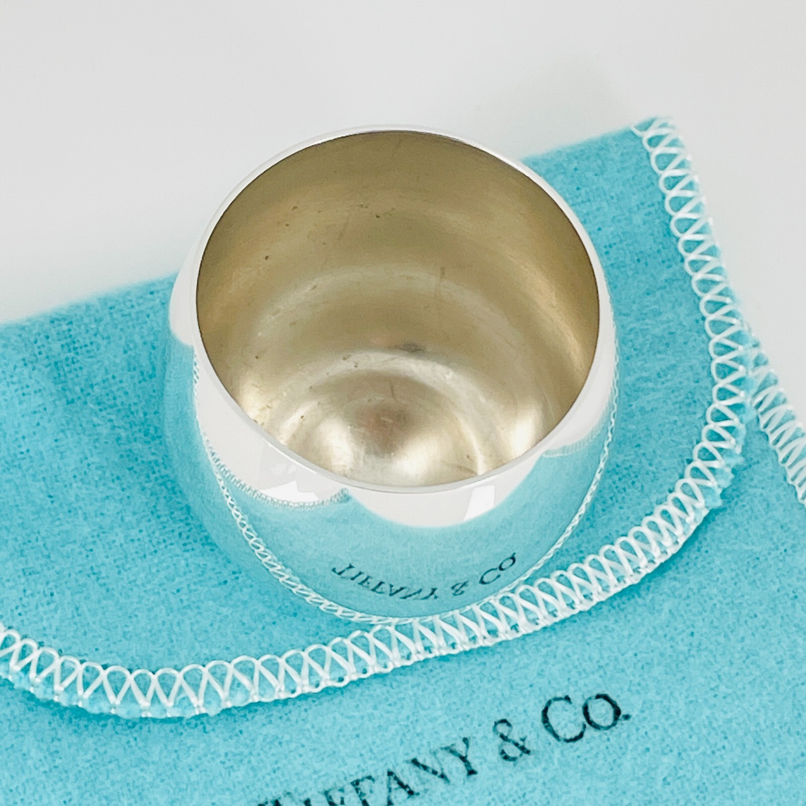 Tiffany & Co Sterling Silver Makers Shot Glass Cup Liqueur Cordial Bar Glass