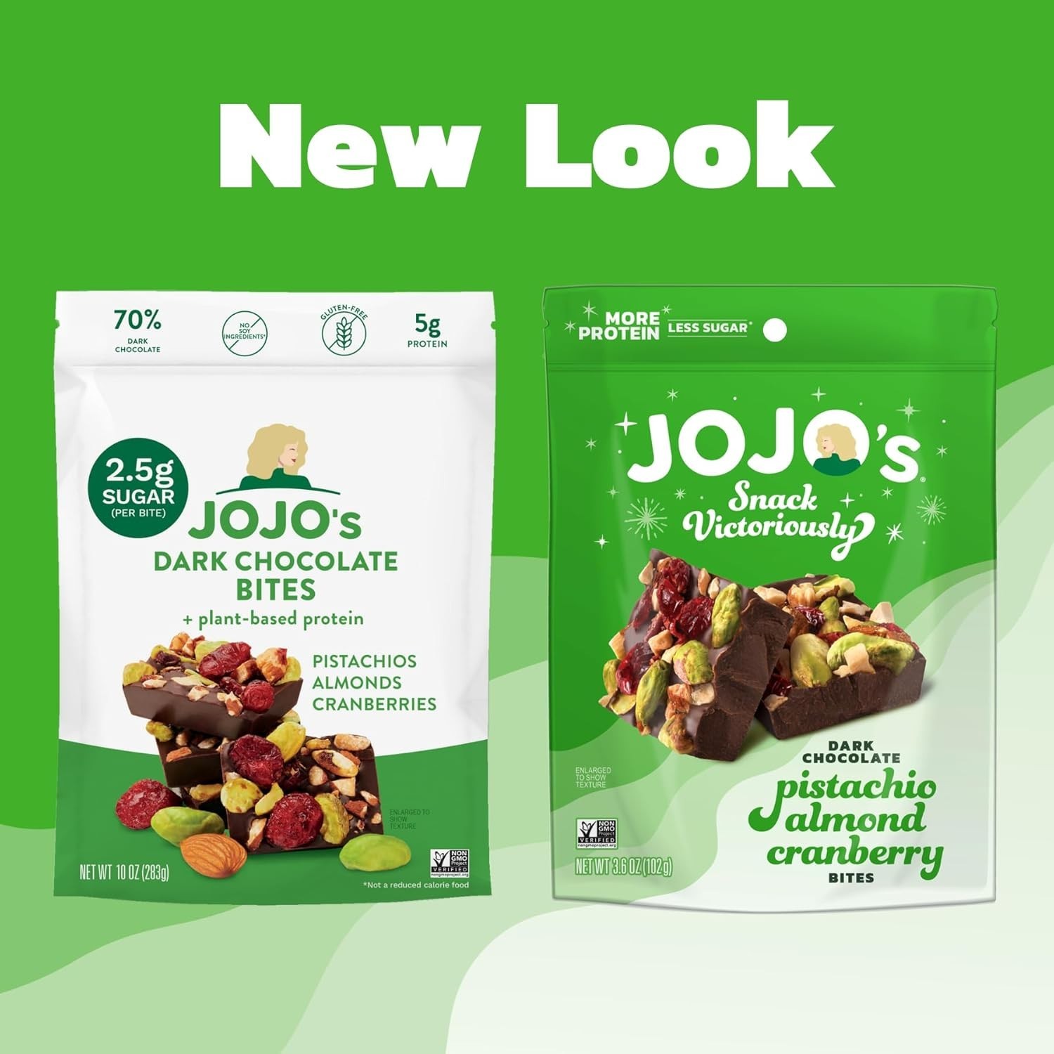 JOJO’s Dark Chocolate Pistachio Almond Cranberry Bites 2 Pack 14.4 oz Gluten Fre