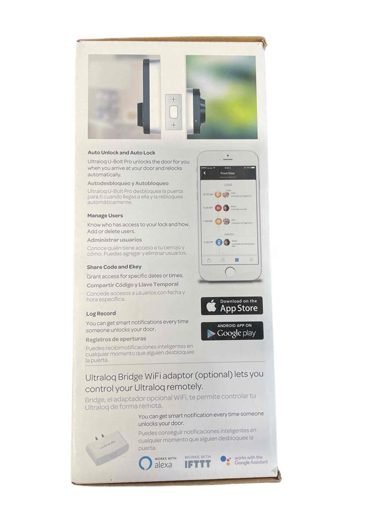 Ultraloq Smart Deadbolt U-Bolt Pro & UB01 V2.08 Keypad, Fingerprint, Bluetooth