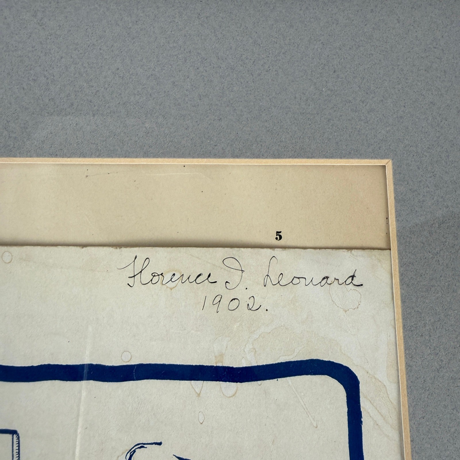 Antique 1901 Yale Boola Framed Sheet Music Art Nouveau Ivy Decor Music Office