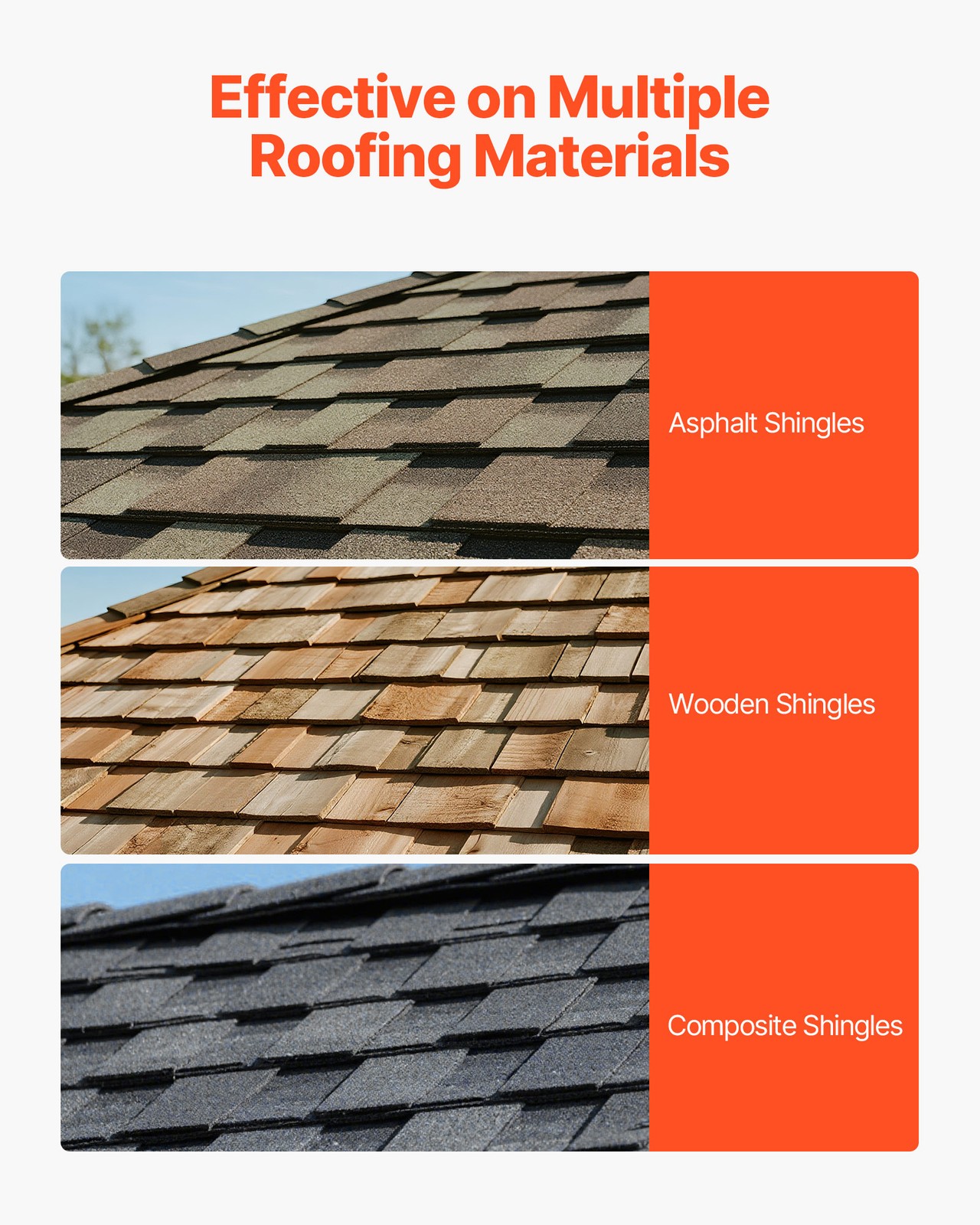 VEVOR Shingle Shovel 4 Pack D-Grip Handle Roof Ripper Steel Lightweight Orange