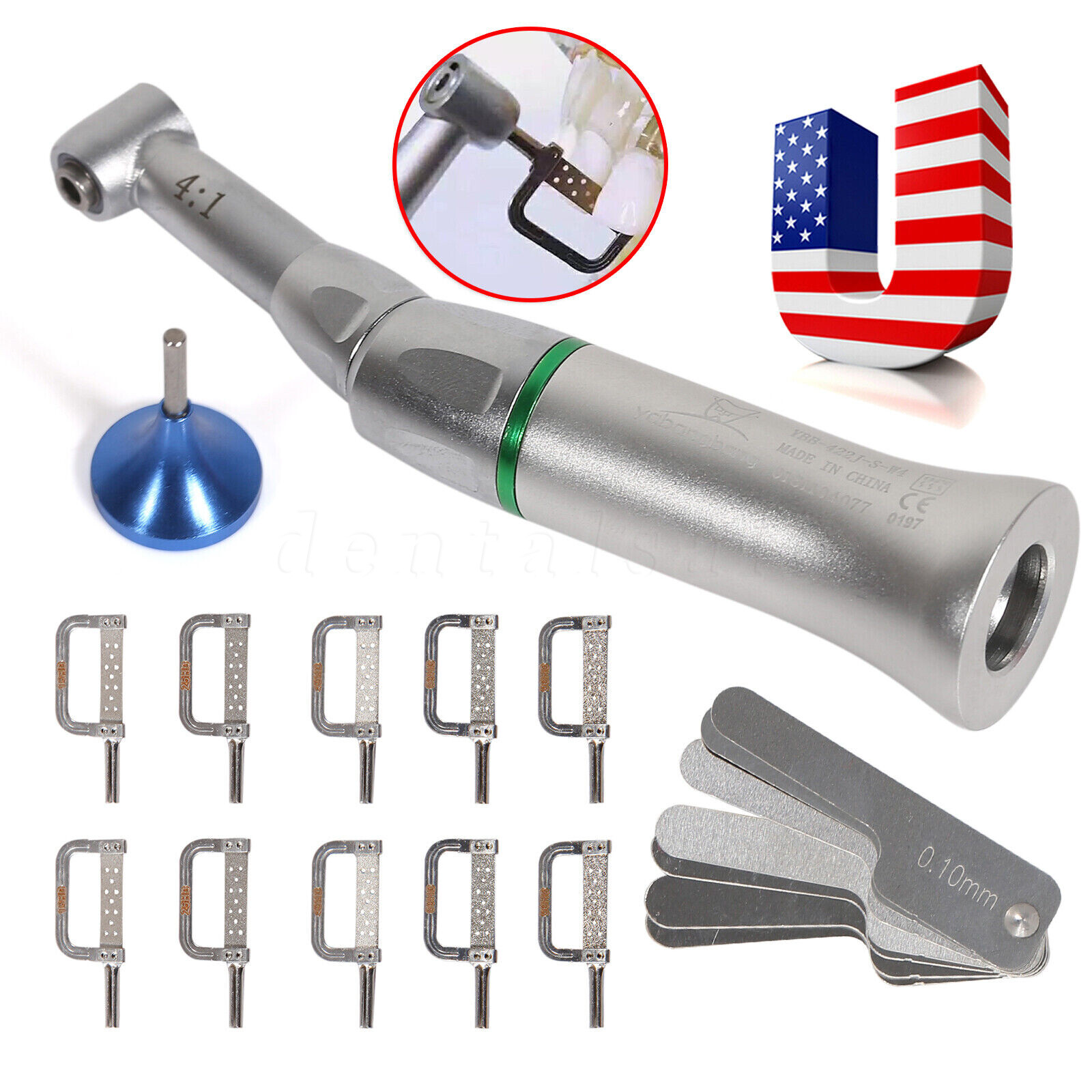 Dental Ortho Contra Angle 4:1 Contra Angle Handpiece Interproximal Strip IPR Kit