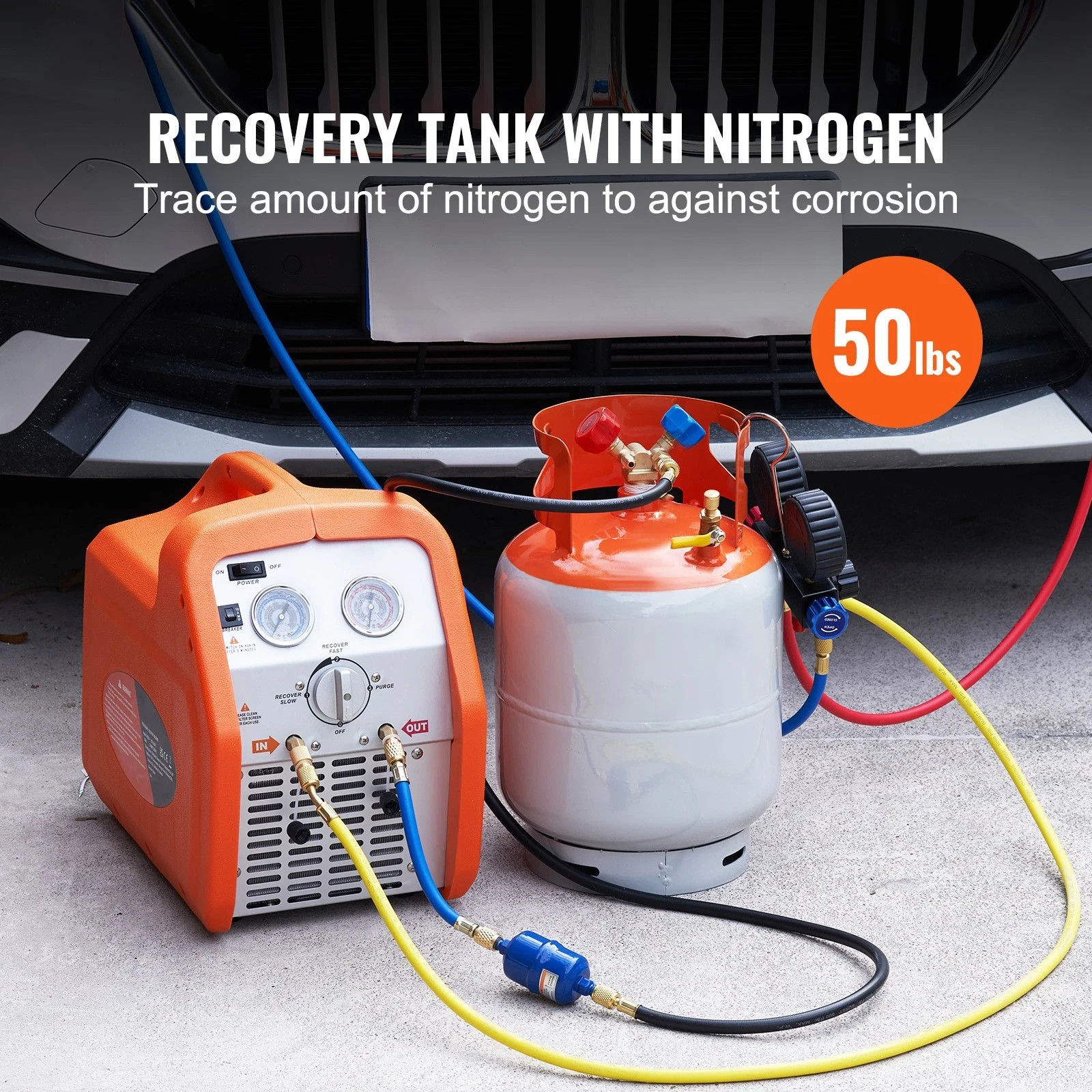 Uimoso Refrigerant Recovery Reclaim 50lb Cylinder Tank 400 PSI liquid Rated