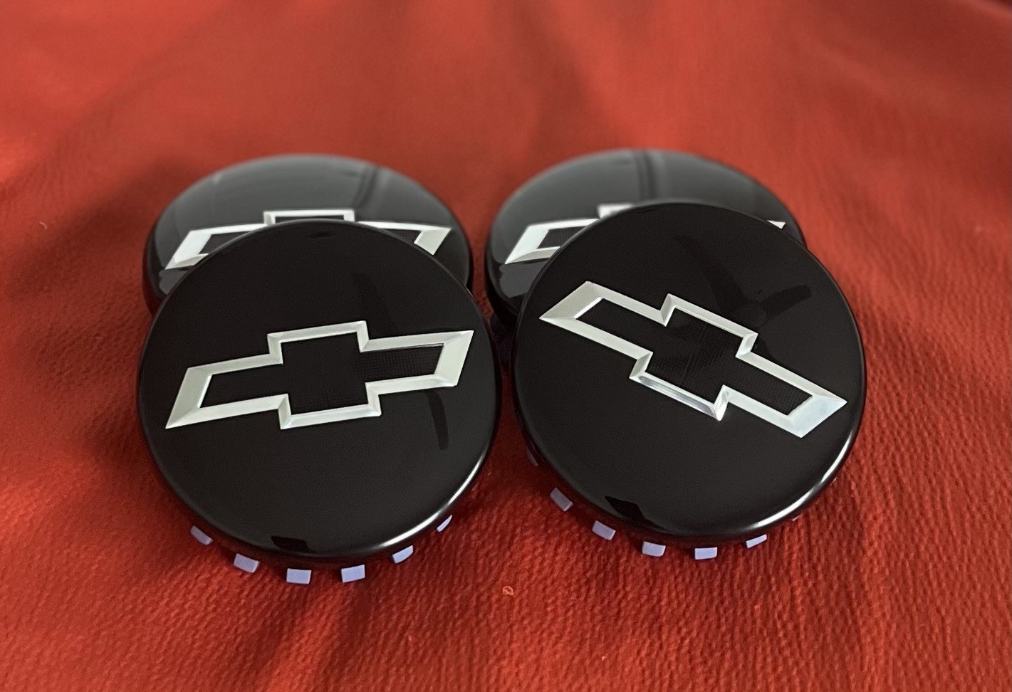 4x 83mm Gloss Black Silver Wheel Center Caps Fits Chevy Silverado Suburban Tahoe