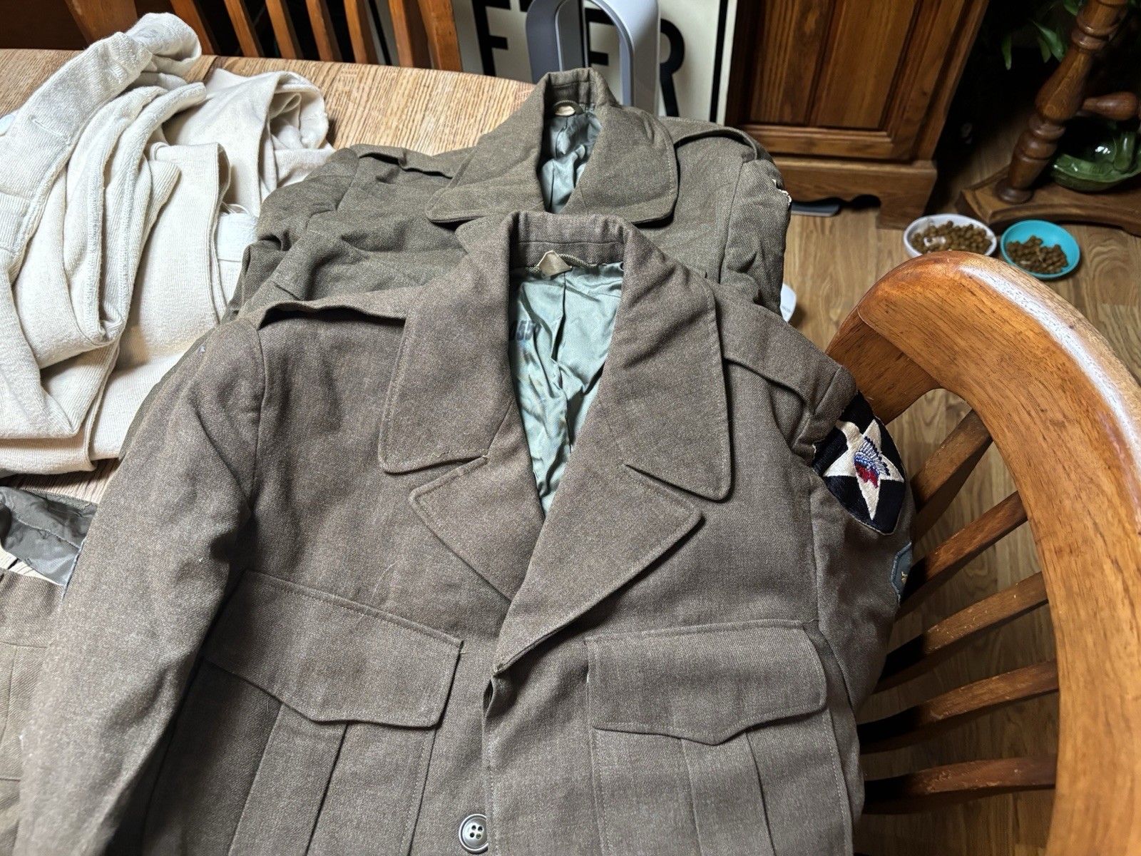 WW II 2nd Infantry Division Clothing Lot Patches, Pants, Shirts, Jackets, Duffle