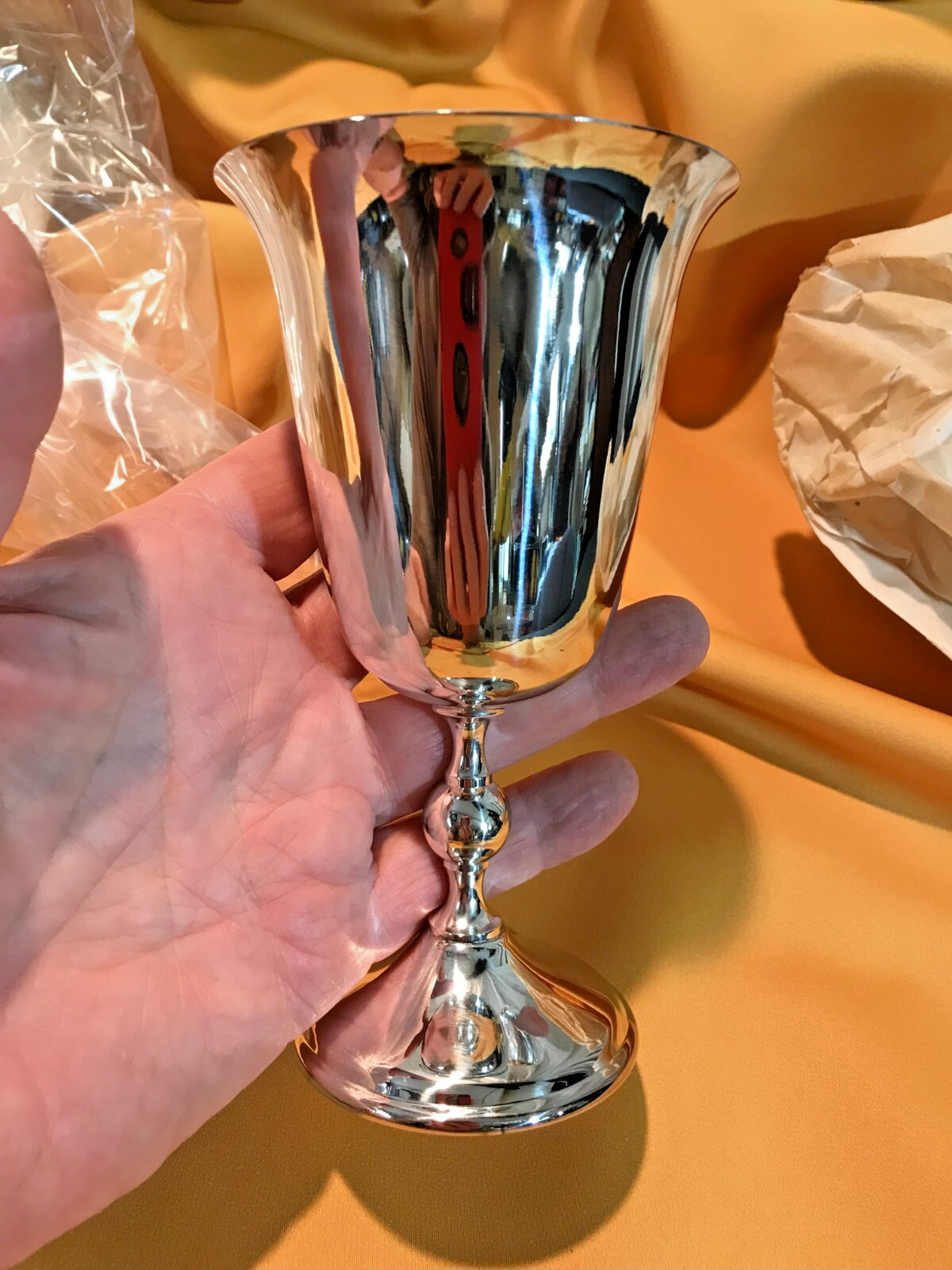 Pair NEW IN BOX OLD STOCK William Adams Silverplate WATER GOBLETS Made in Italy