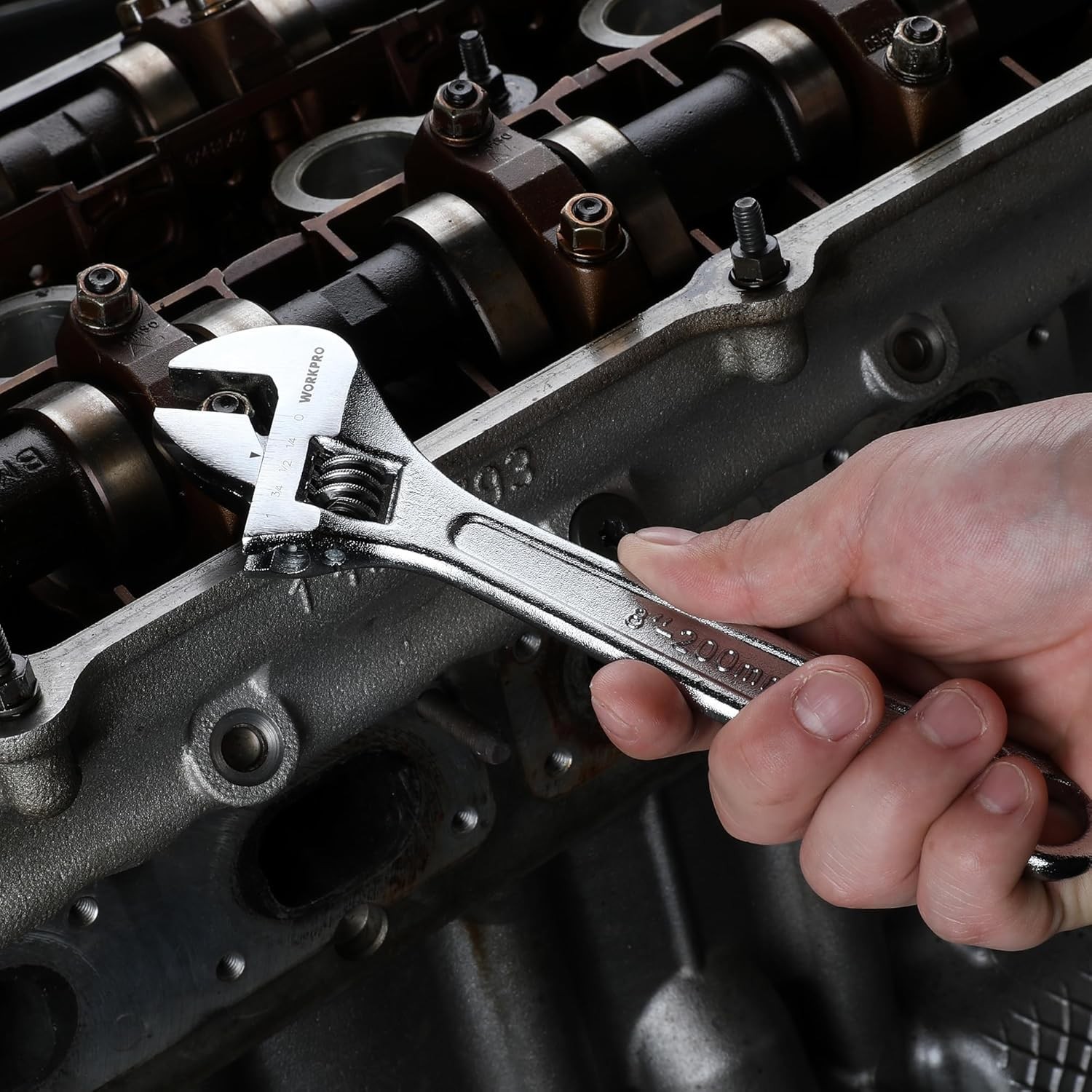 WORKPRO 4PC 6" 8 10" 12" Adjustable Wrench Set Forged Heat Treated Chrome-plated