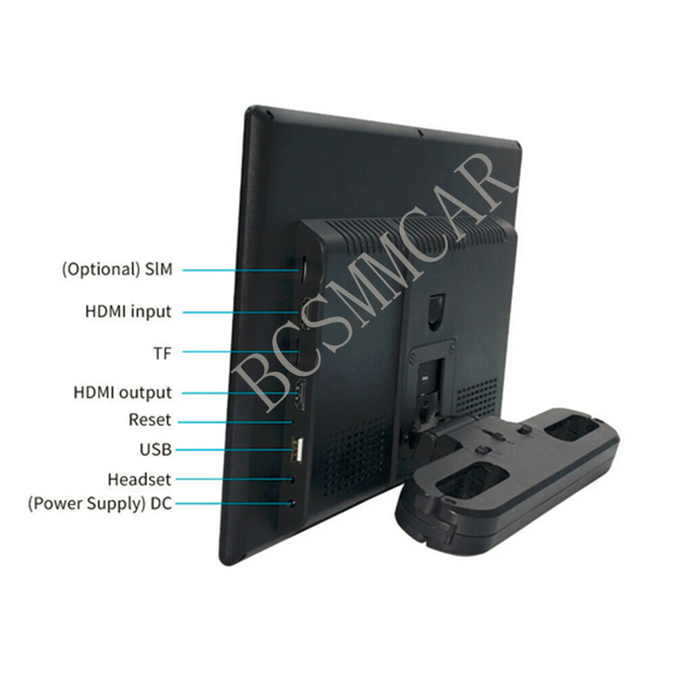 2x Car Headrest Monitor Rear Seat Entertainment TV Video Player IPS Touch Screen