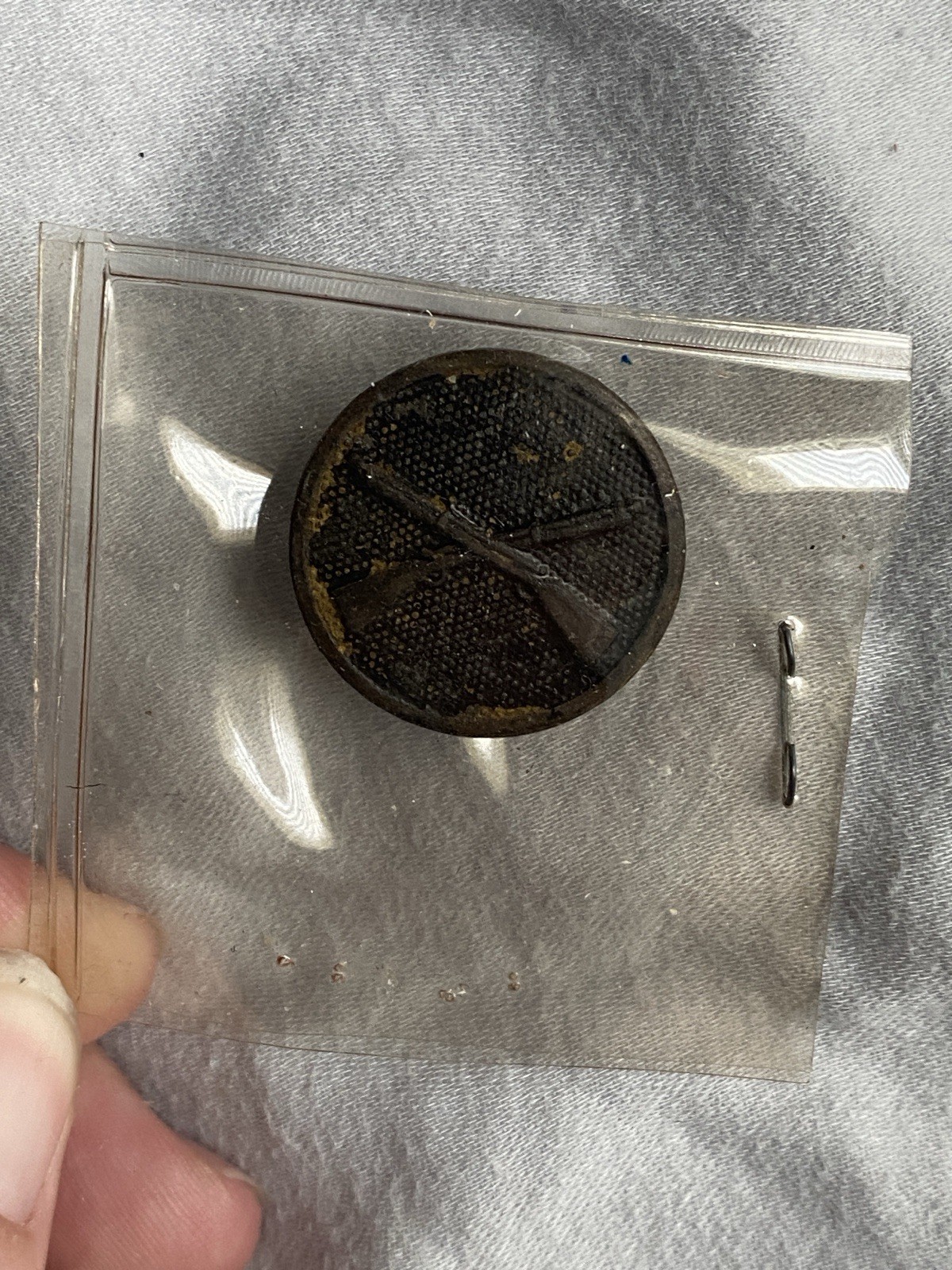 World War One WW1 Type I US Army Infantry Collar Disc Pin Back Variant Pebbled