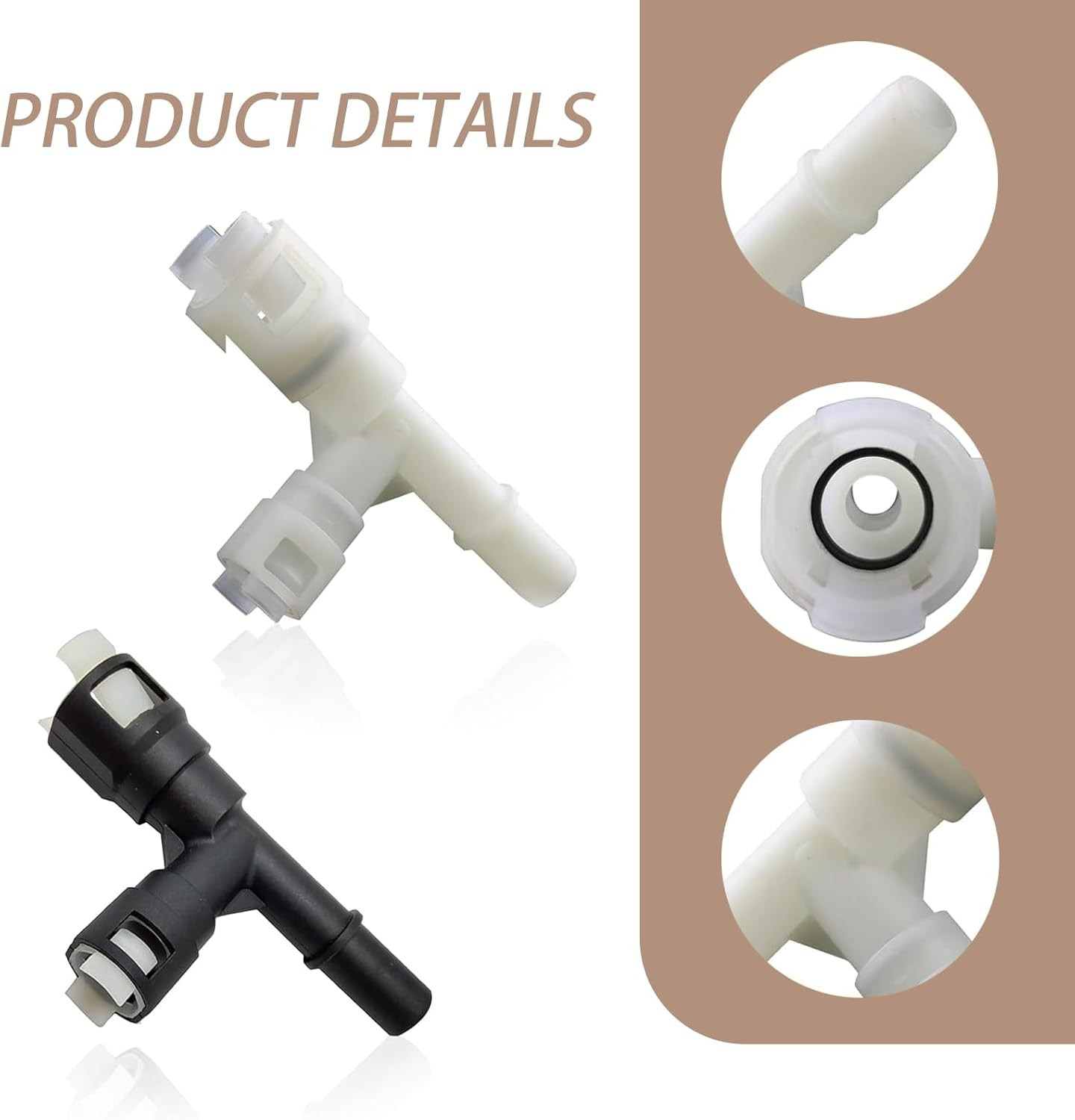 2 PCS Heater Core Hose Connector, Durable Plastic Material Hose Tee Connector, U