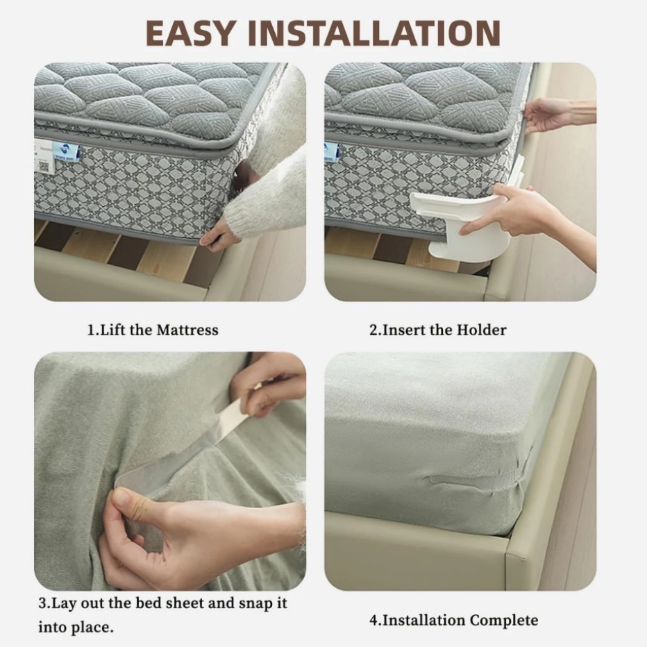 Heavy Duty Bed Sheet Clips | Corner Grippers for Mattress & Sheet Holders*+/