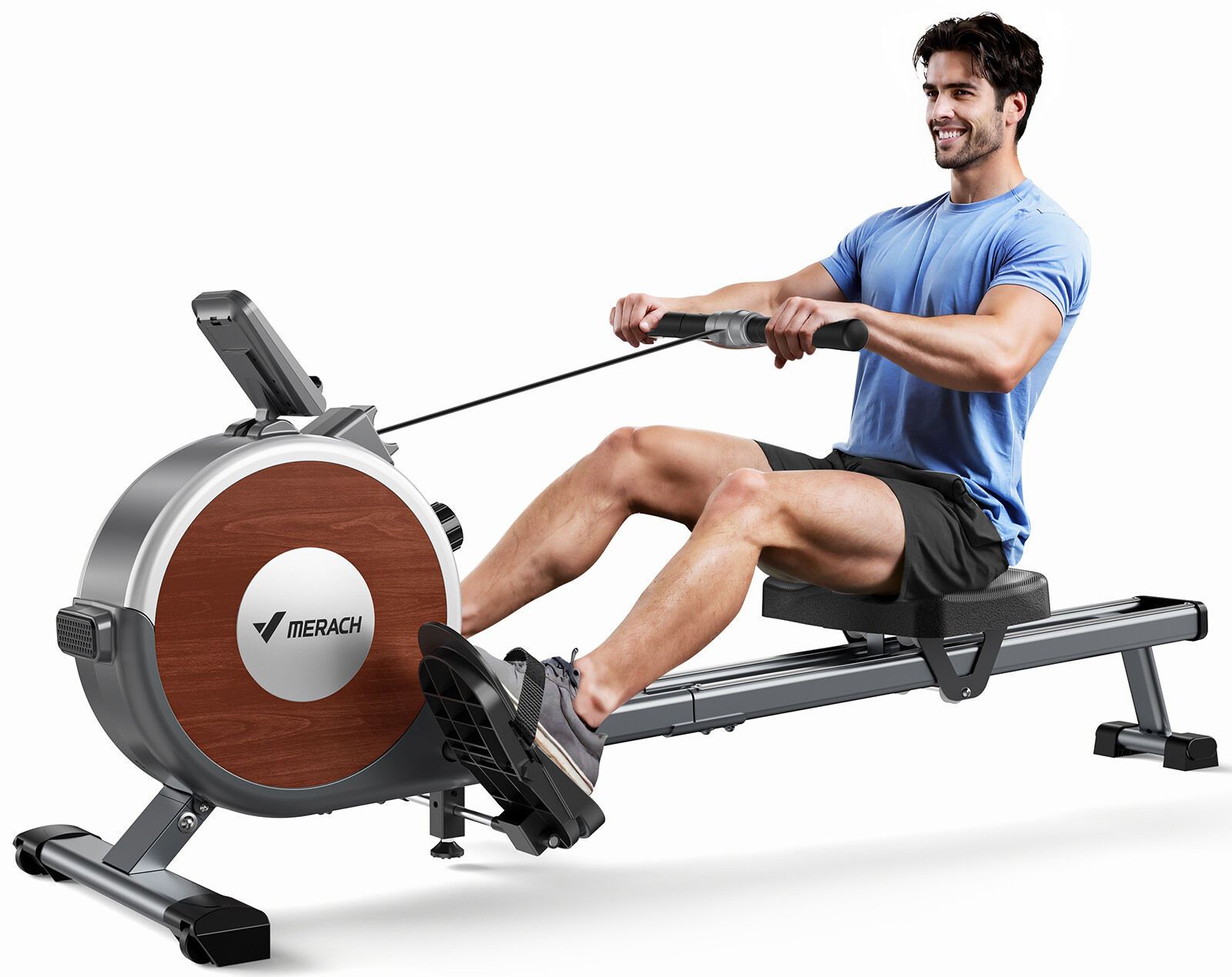 MERACH Q1S Magnetic Rowing Machine 16 Levels of Quiet Resistance Dual Slide Rail