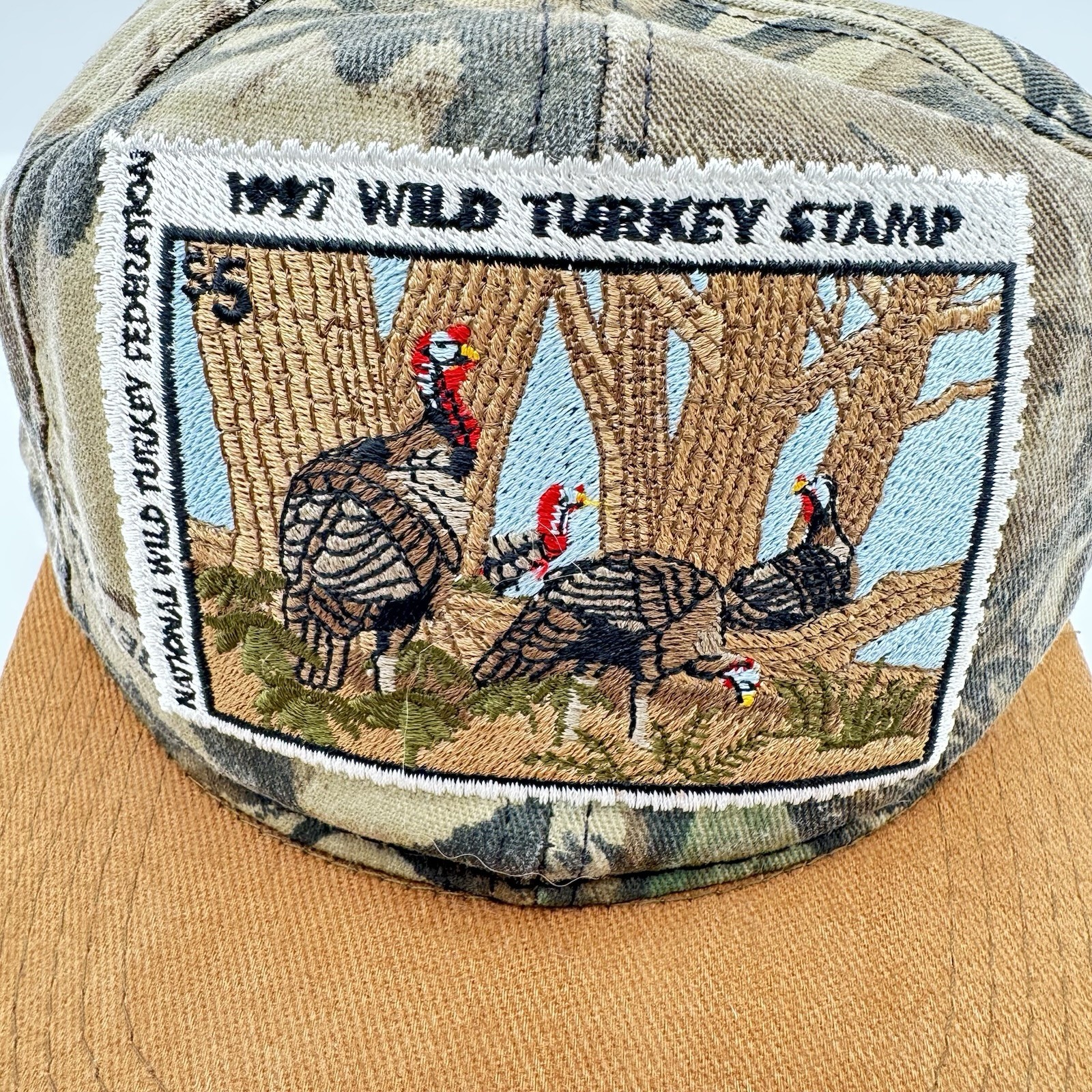 1997 Wild Turkey Stamp Hat National Wild Turkey Federation Vintage Made In USA
