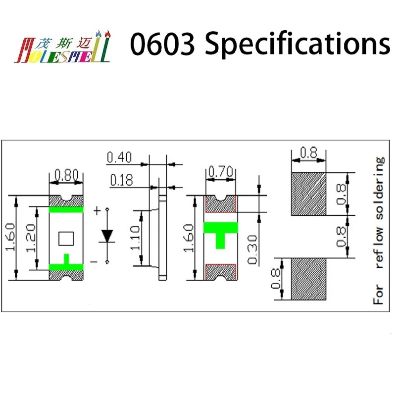 0402 0603 0805 1206 3V SMD Led Pre-wired For Model Train 30CM Wire Light Lamp