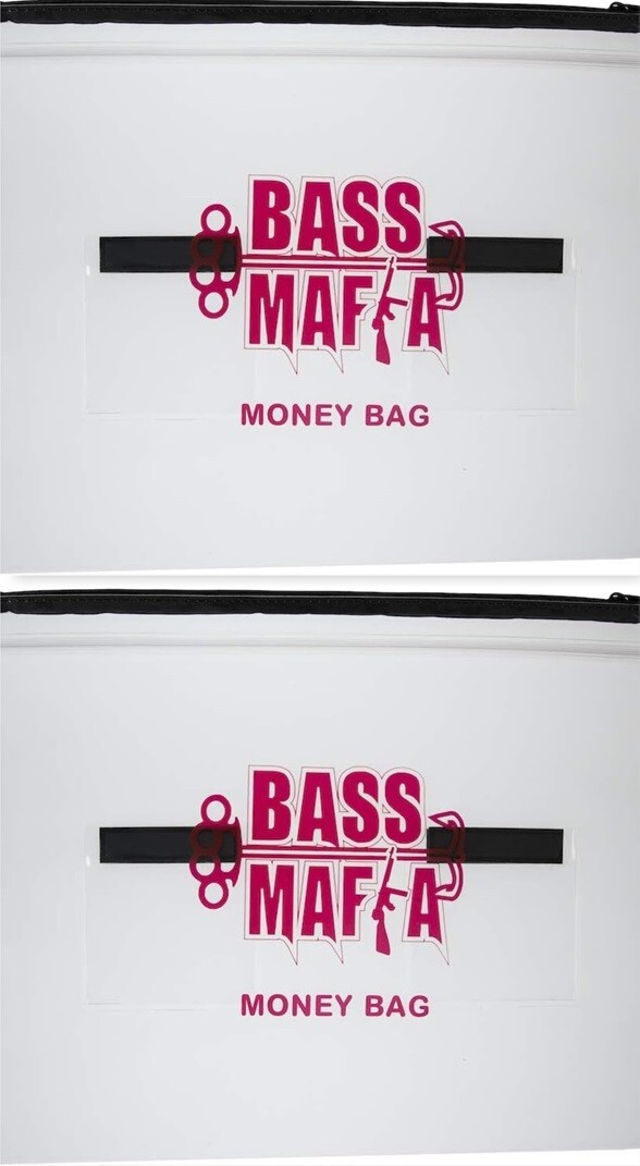 (2) Bass Mafia Heavy Duty 13"x16" Fishing Waterproof Money Bags With Pockets New
