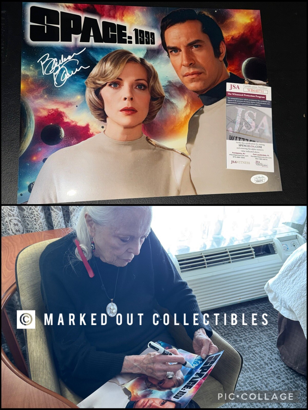 BARBARA BAIN Signed SPACE: 1999 METALLIC 11x14 Photo  Autograph JSA WITNESS COA