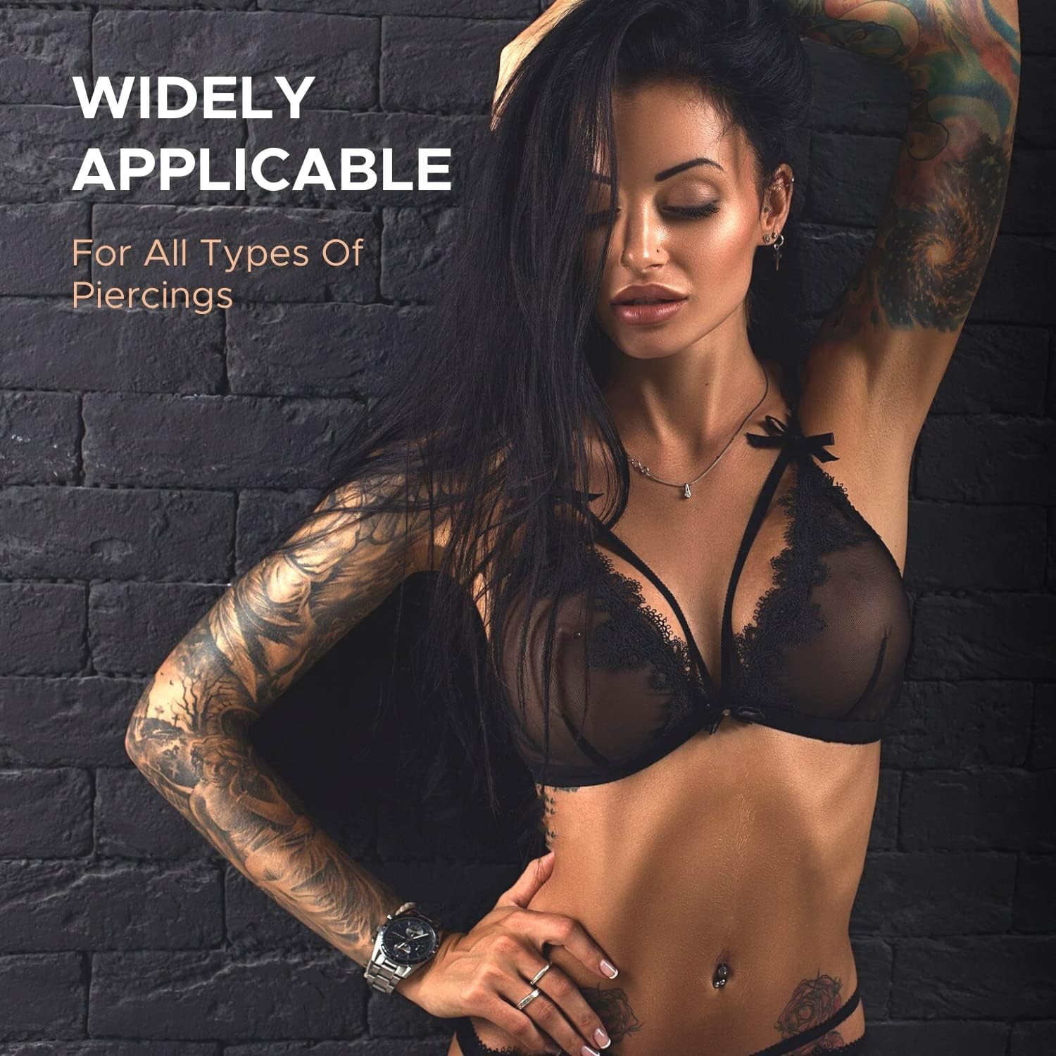 Deluxe 156PC Body Piercing Set - Horseshoe Ring Hoop Barbell