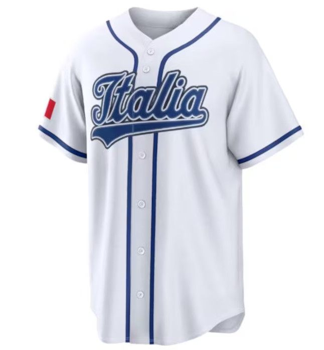 Man's Italy WBC Baseball Jersey White All Print Customized Fan Shirt