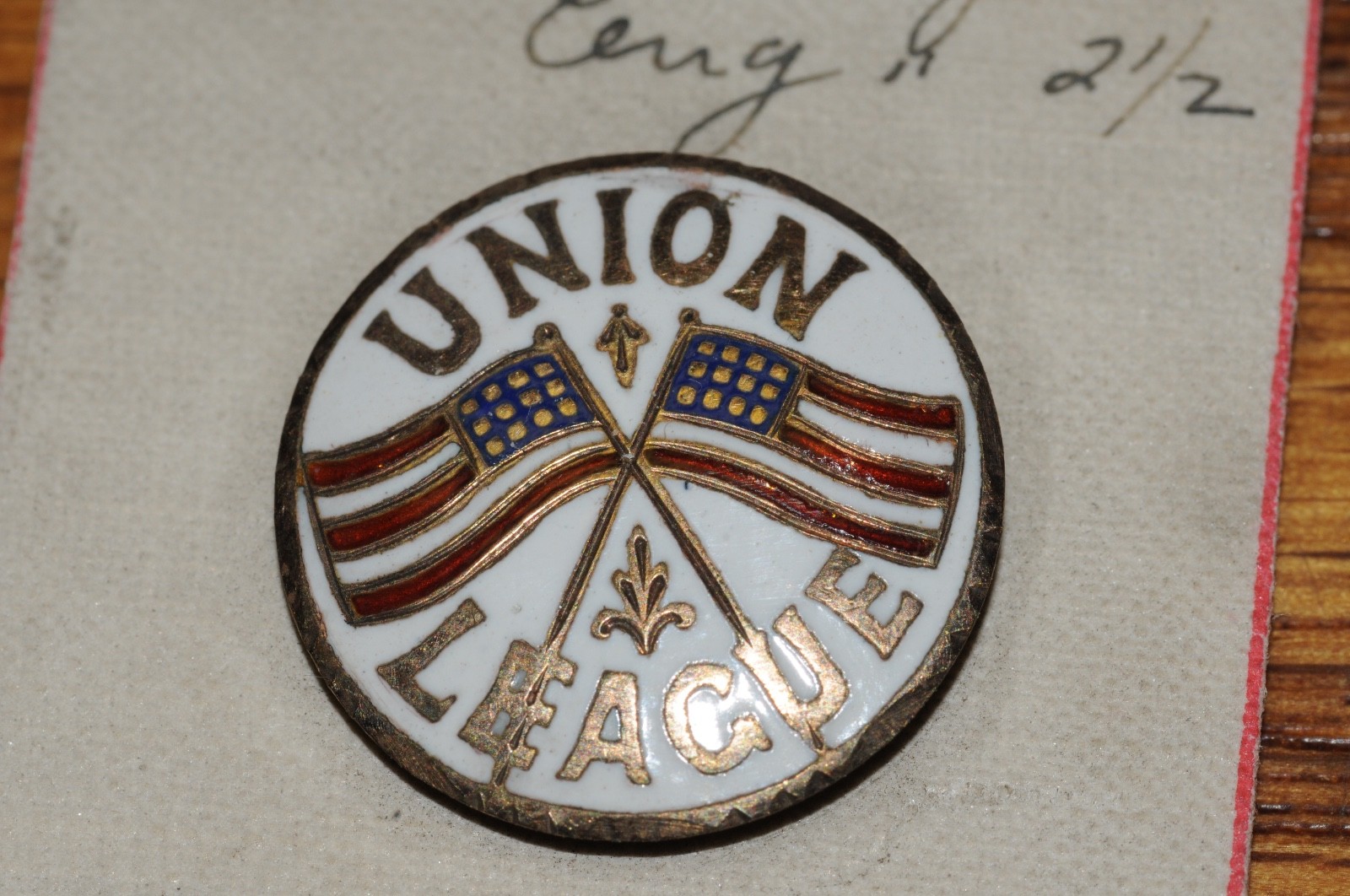 UNION LEAGUE Fraternal Organization Lapel Pin Gold Filled 1903 NOS Old