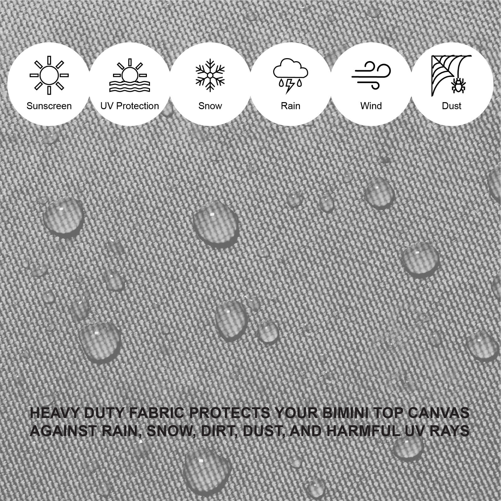 Bimini Top Boot Cover Storage Suitable for 3 - 4 Bows Tops waterproof heavy duty