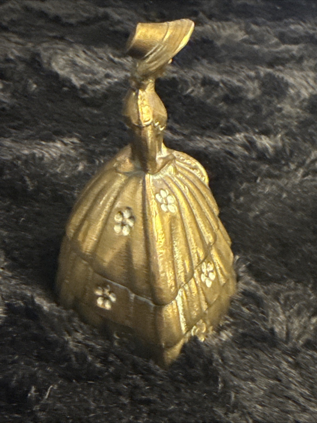 Vintage 1920's Brass Crinoline Lady Bell Victorian Lady figure statue