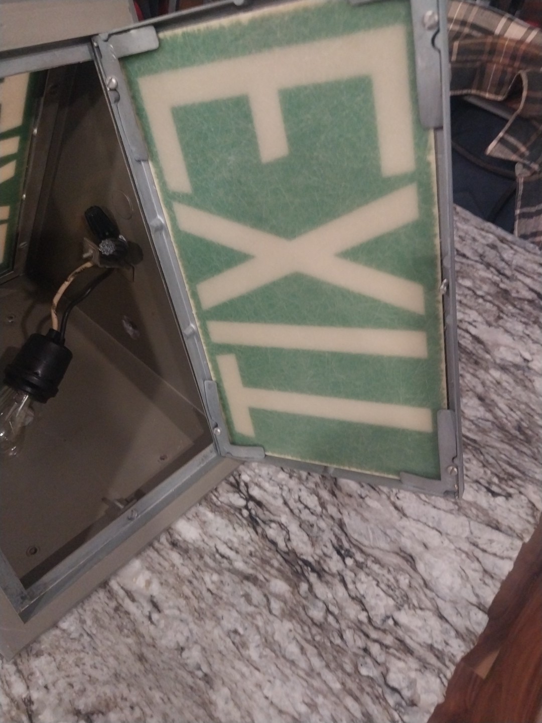 Vintage 1973 Courthouse in KY Wedge Double Sided Exit Sign